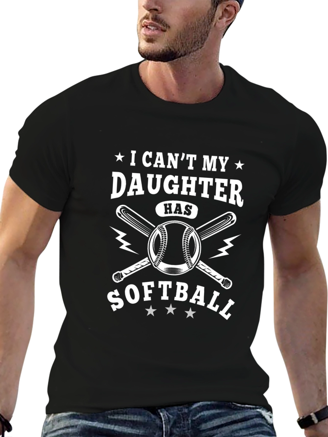 I Cant My Daughter Has Softball T-Shirt