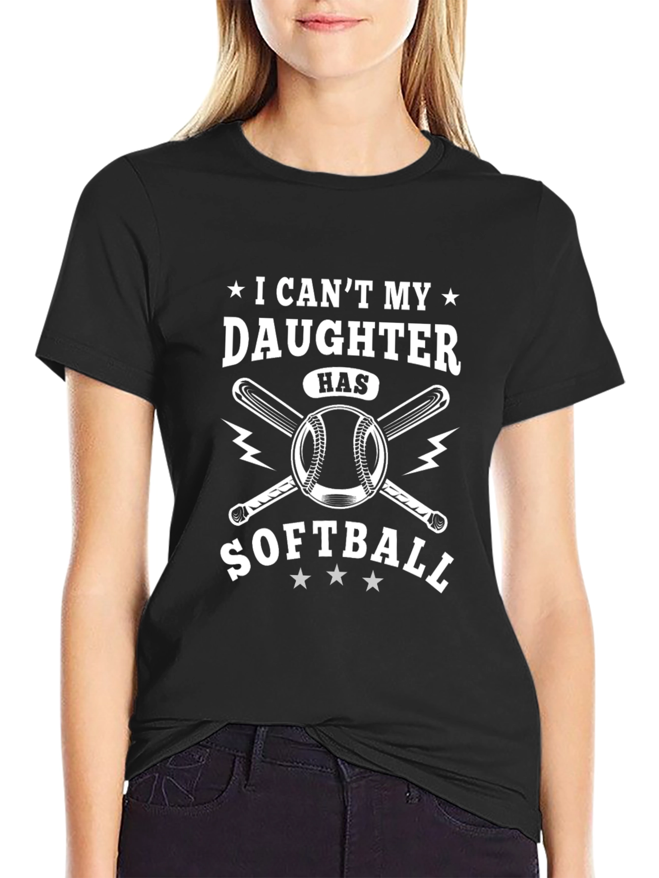 I Cant My Daughter Has Softball T-Shirt