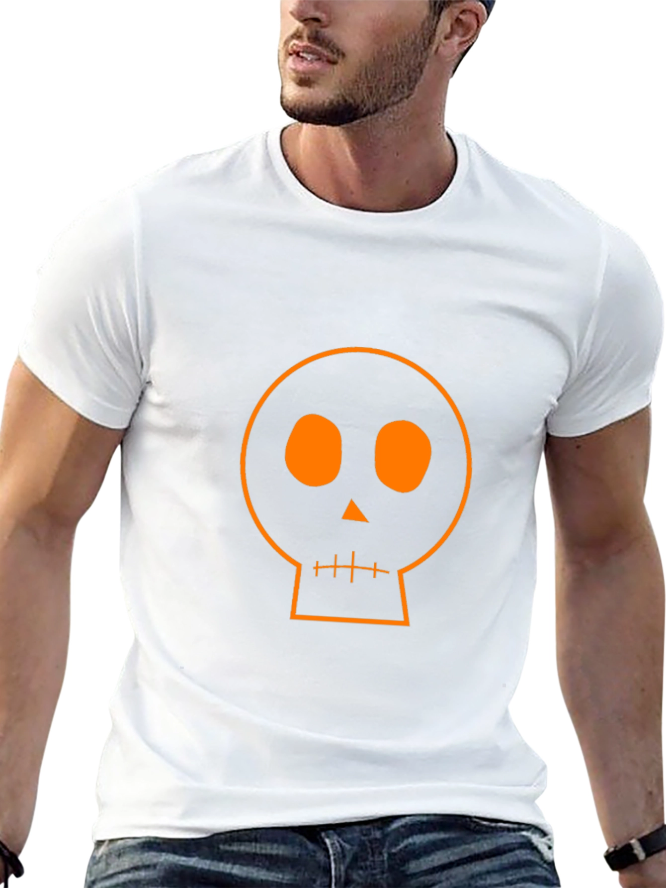 Halloween Skull Graphic Black T-Shirt