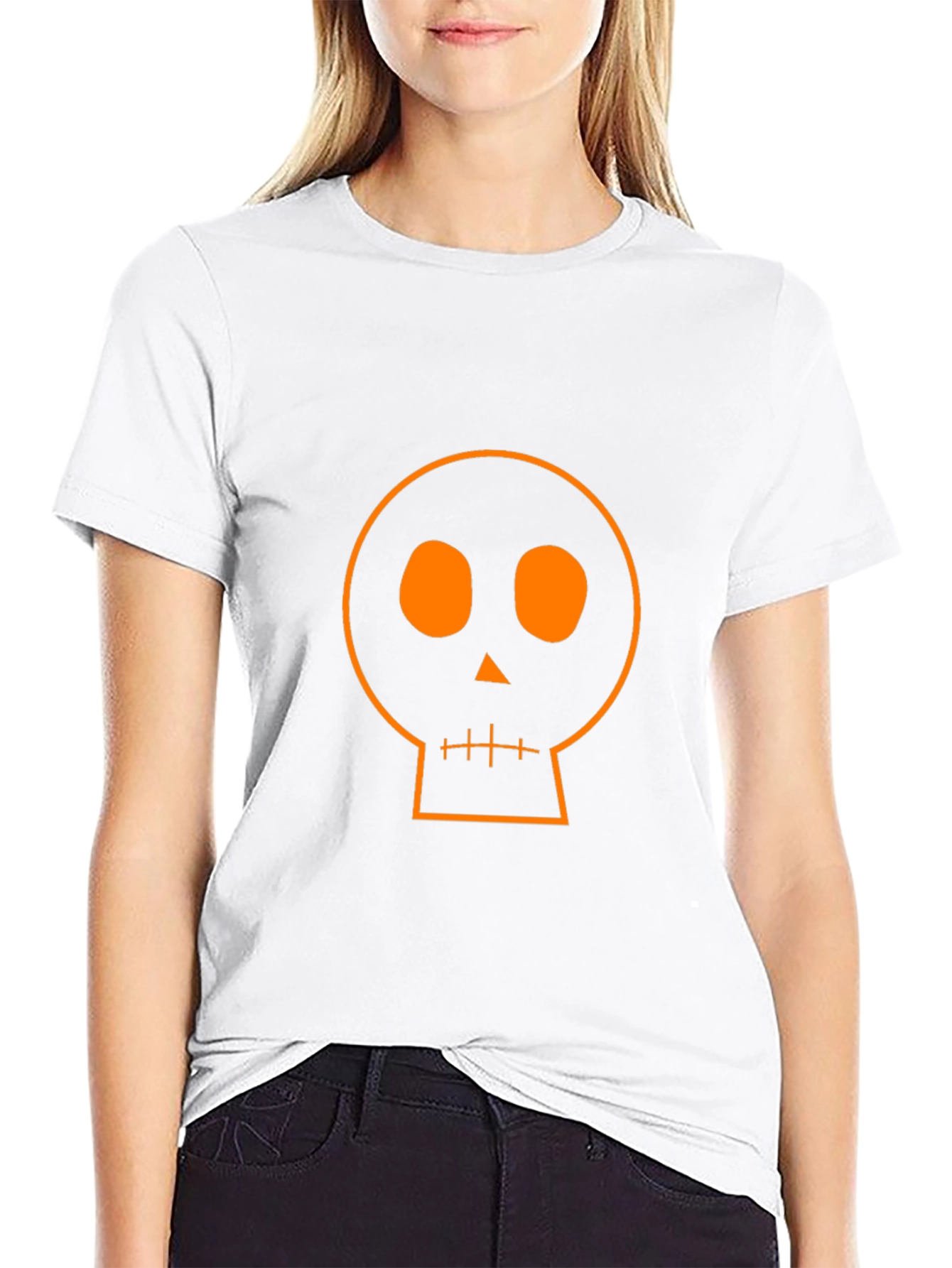 Halloween Skull Graphic Black T-Shirt