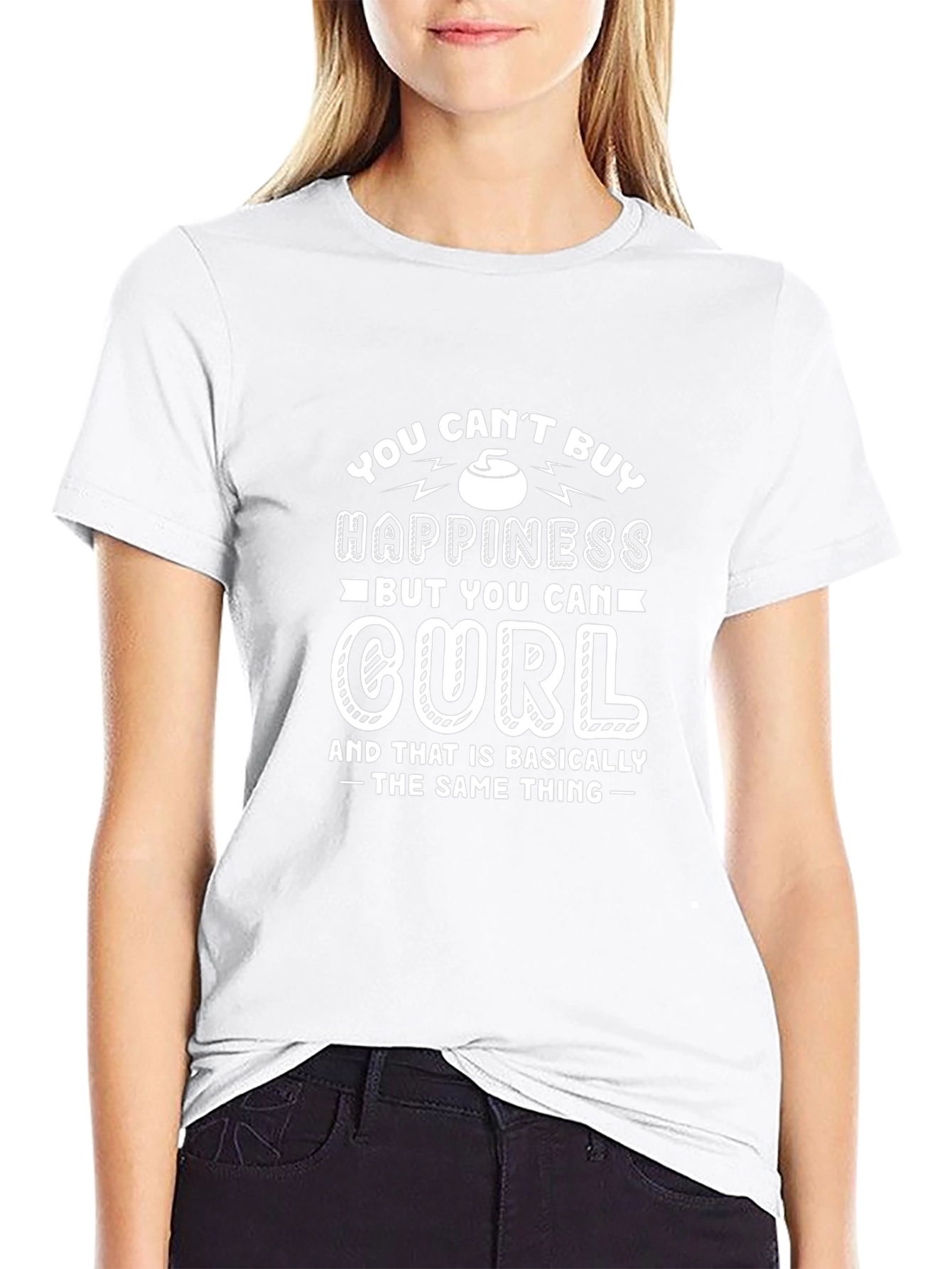 Curling Happiness T-Shirt: You Cant Buy Curl Tee