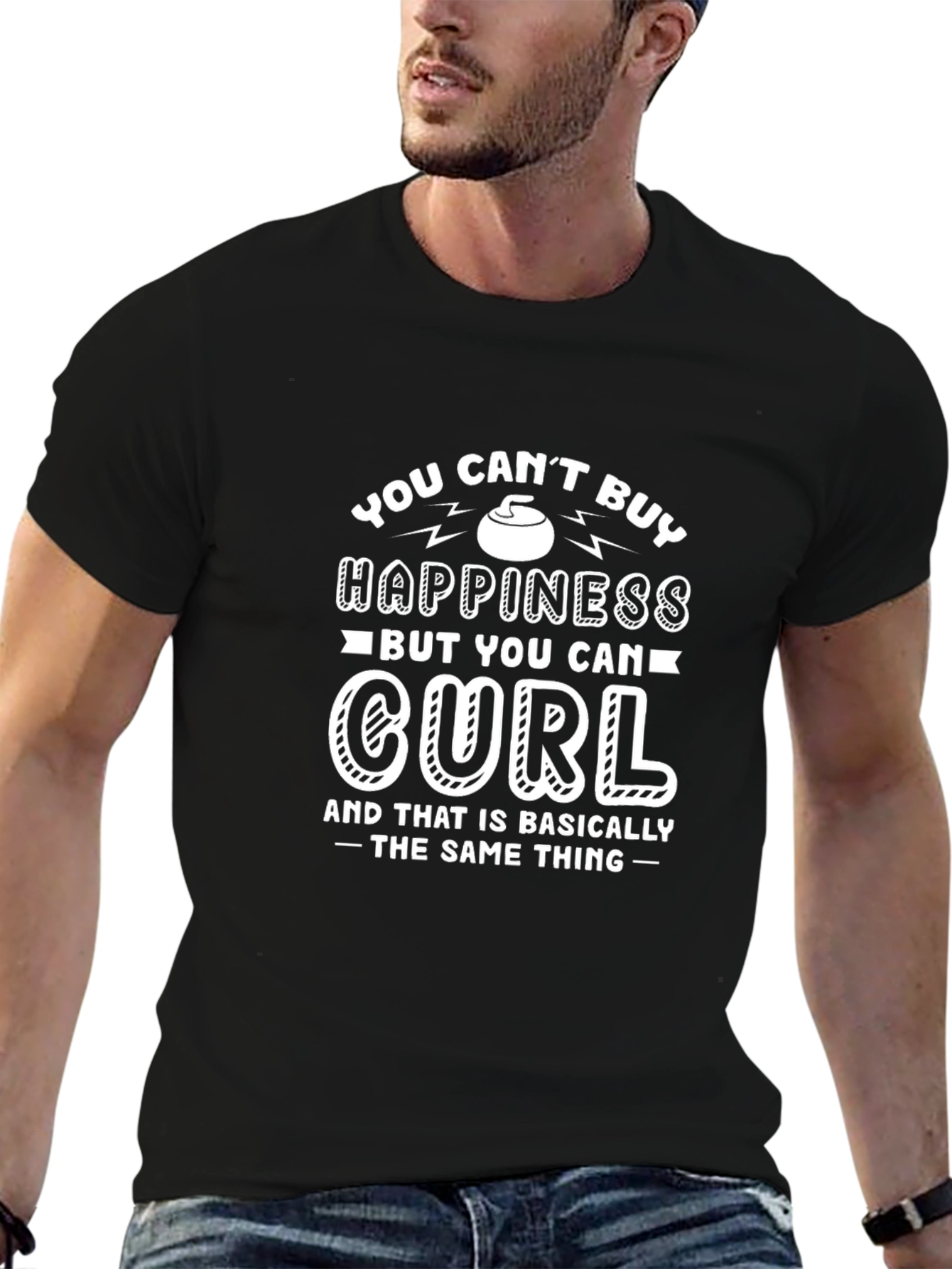 Curling Happiness T-Shirt: You Cant Buy Curl Tee
