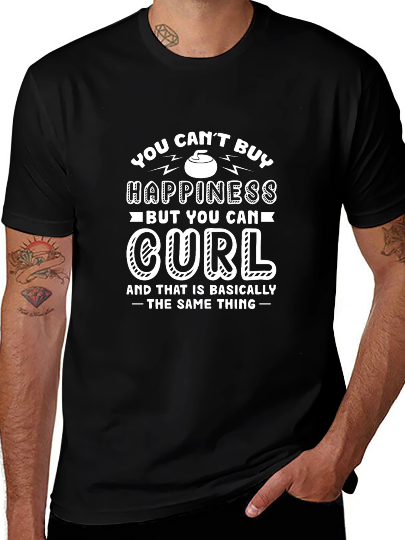 Curling Happiness T-Shirt: You Cant Buy Curl Tee