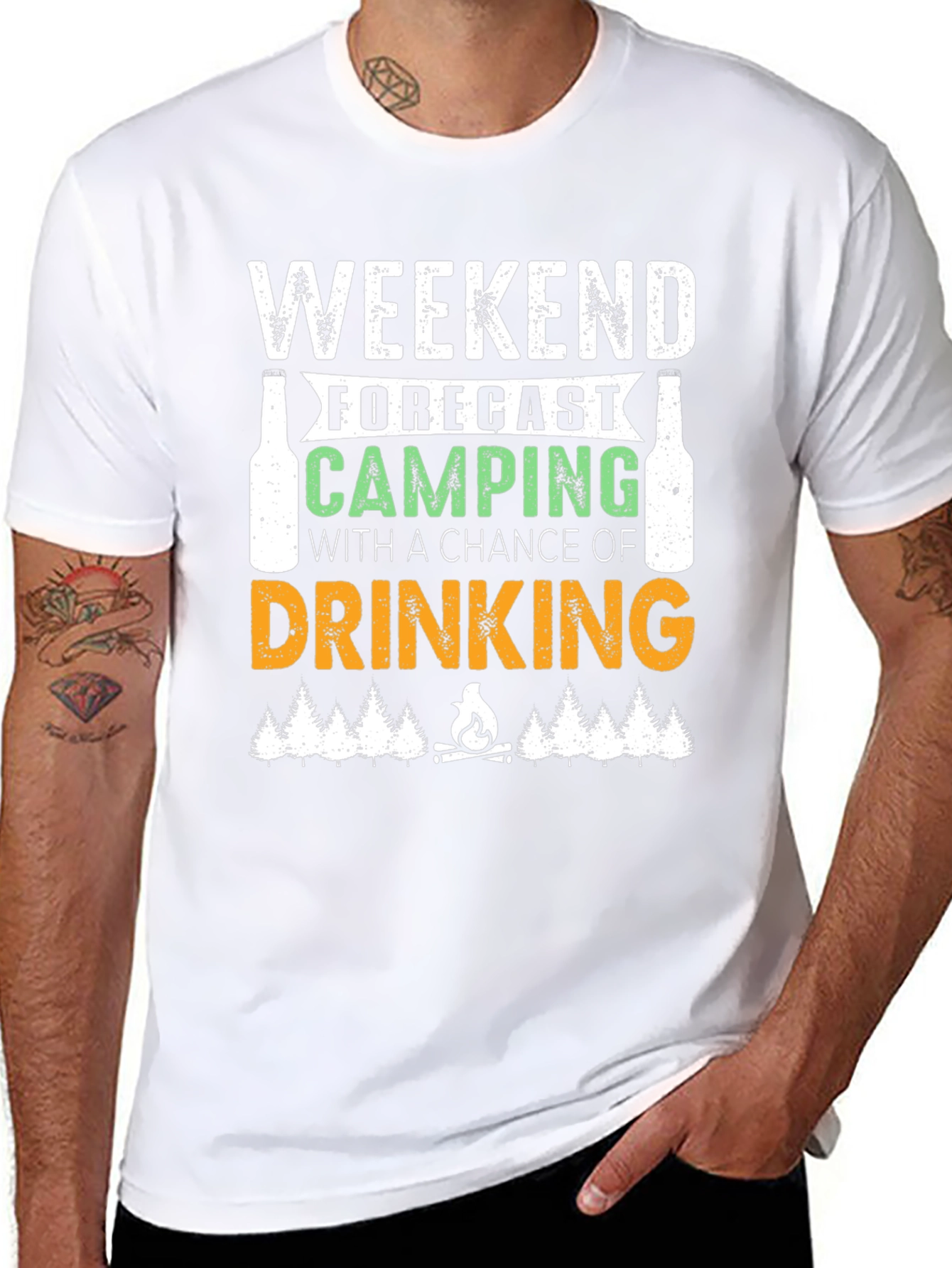 Weekend Forecast Camping & Drinking T-Shirt