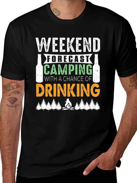 Weekend Forecast Camping & Drinking T-Shirt