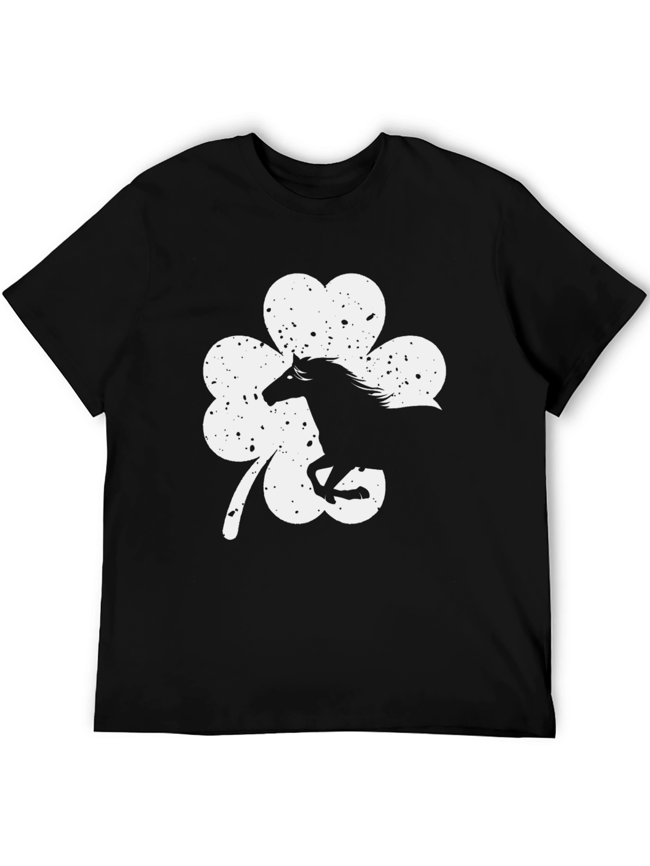Lucky Horse Shamrock Graphic Tee - Black