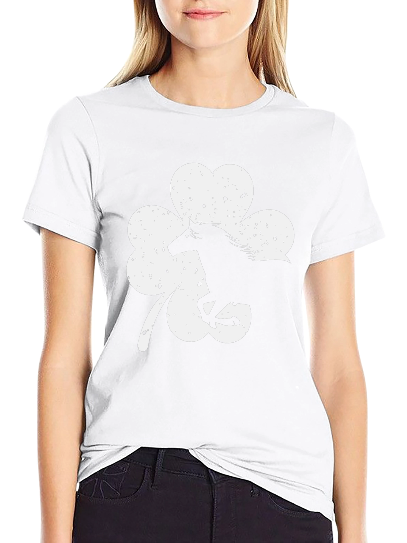 Lucky Horse Shamrock Graphic Tee - Black