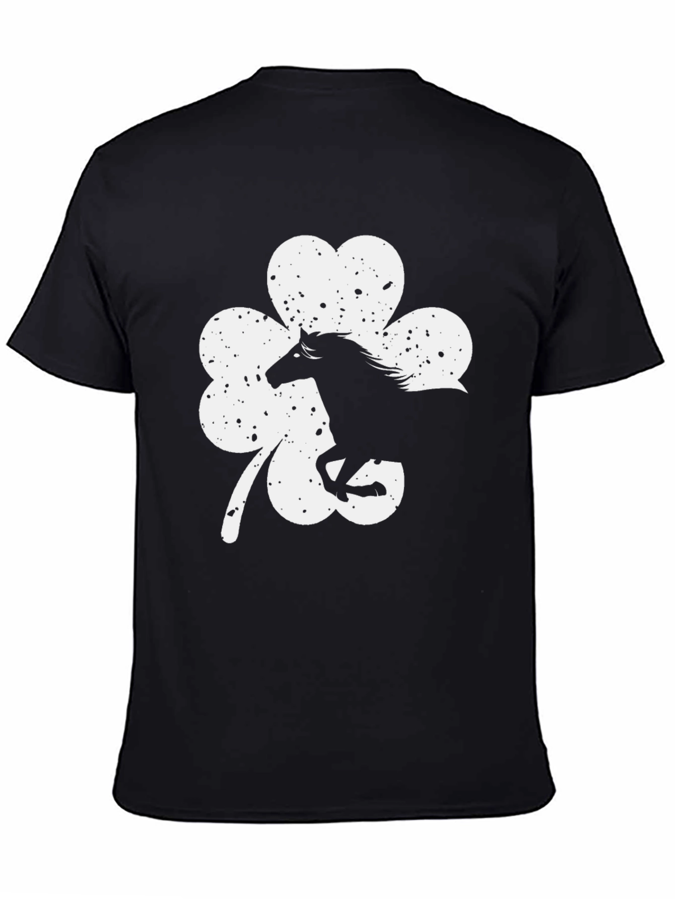 Lucky Horse Shamrock Graphic Tee - Black