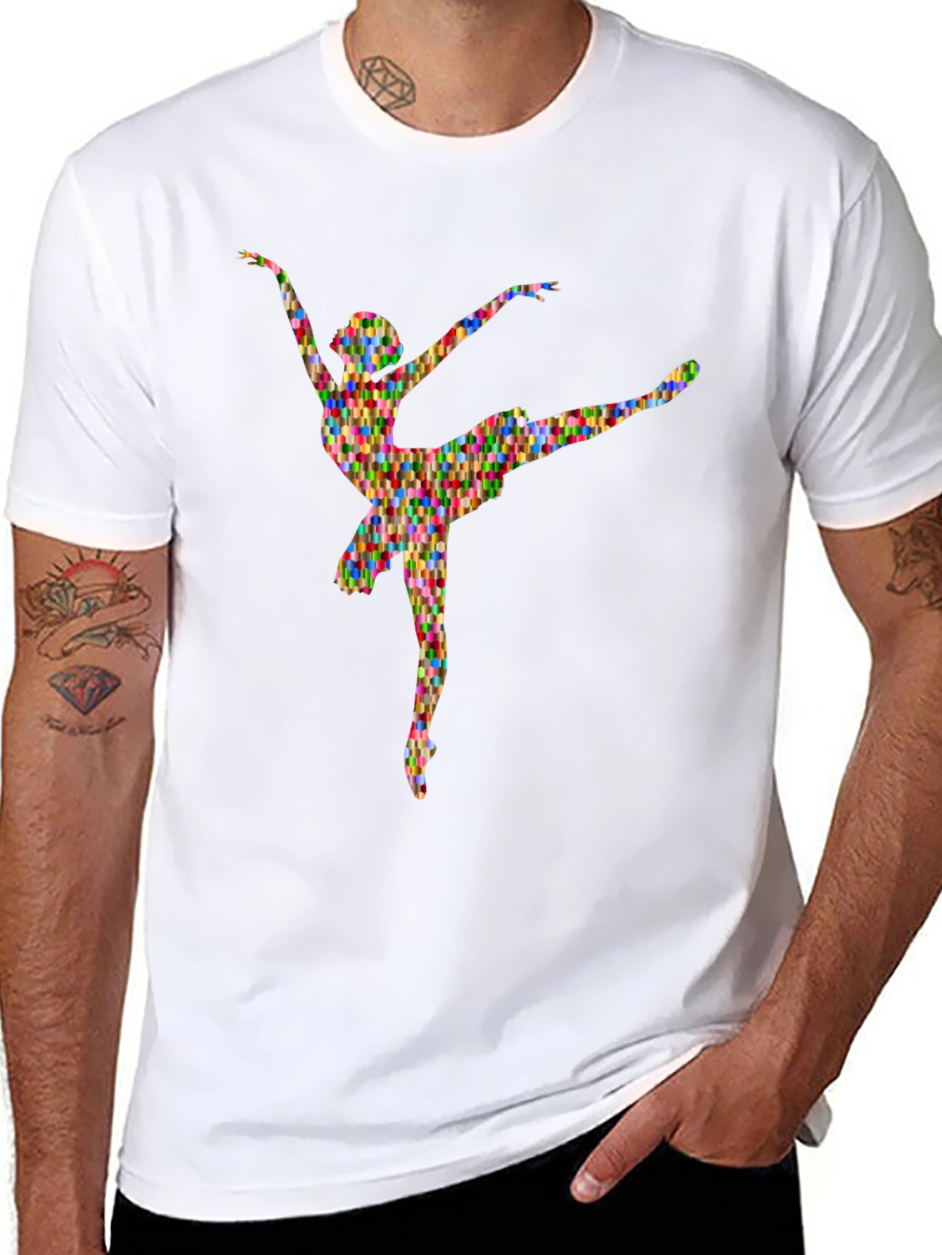 Abstract Ballerina Graphic Tee - Soft Cotton T-Shirt