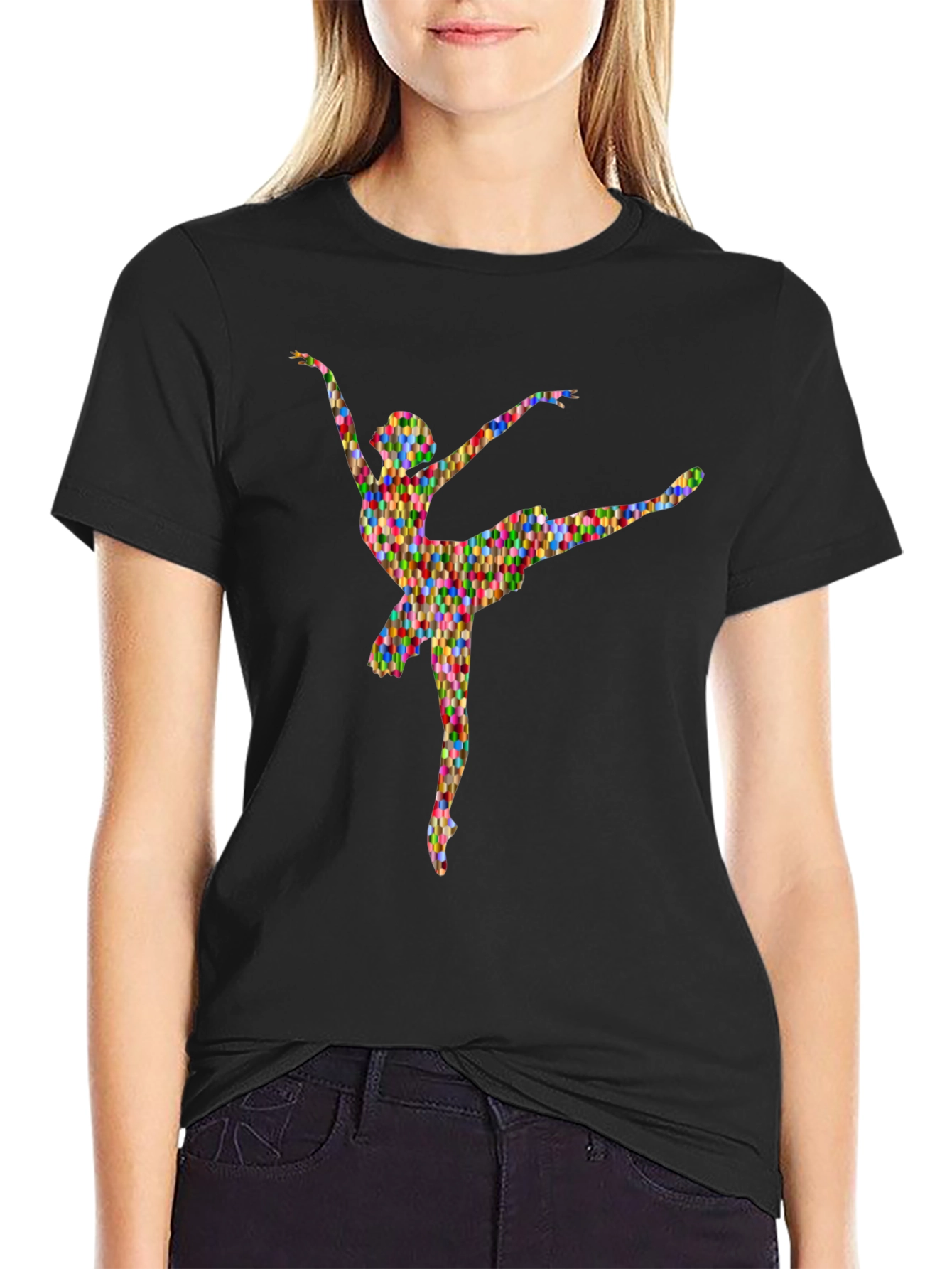 Abstract Ballerina Graphic Tee - Soft Cotton T-Shirt