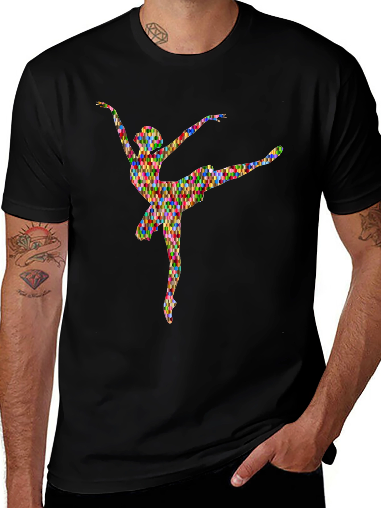 Abstract Ballerina Graphic Tee - Soft Cotton T-Shirt