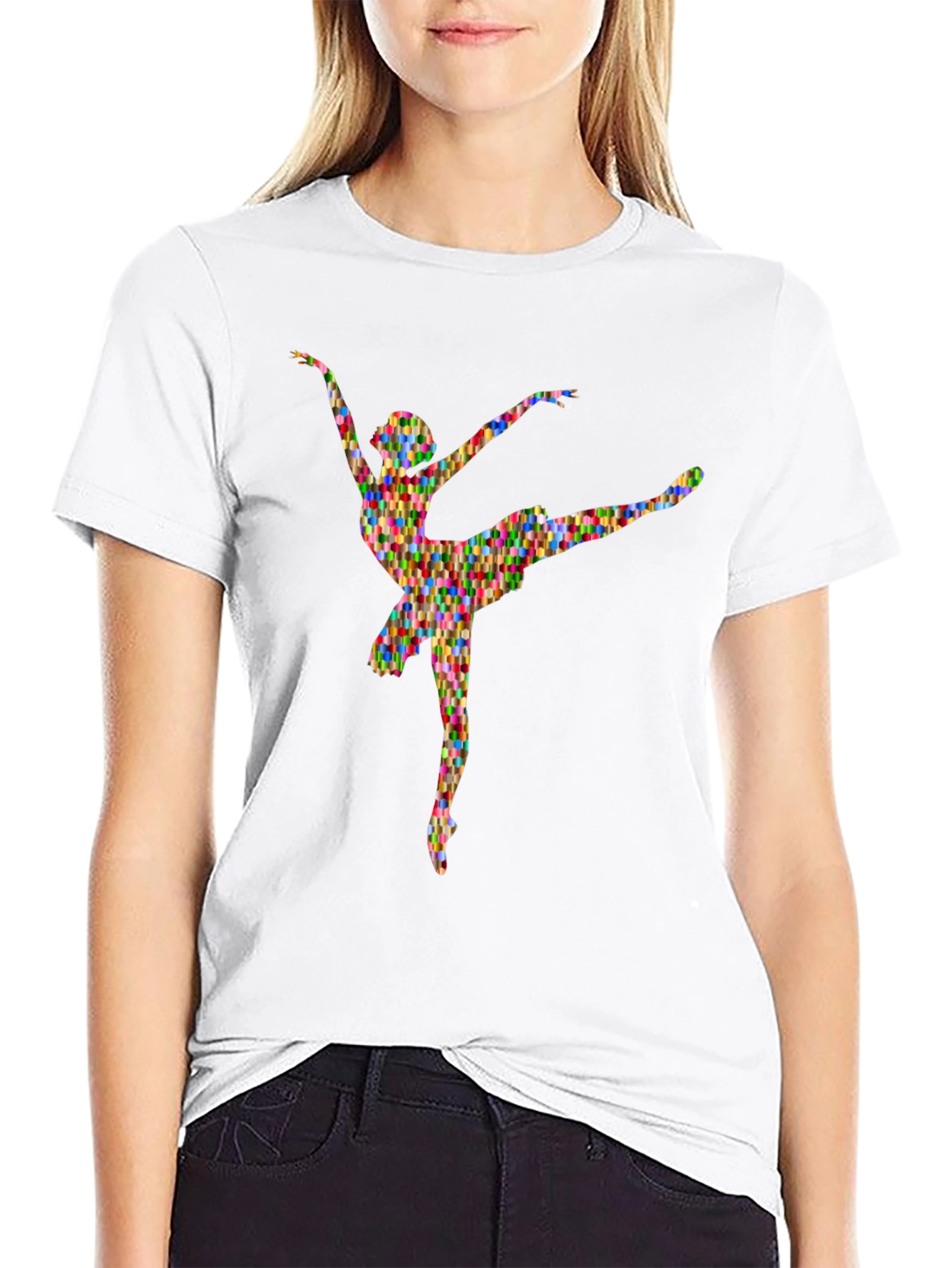 Abstract Ballerina Graphic Tee - Soft Cotton T-Shirt