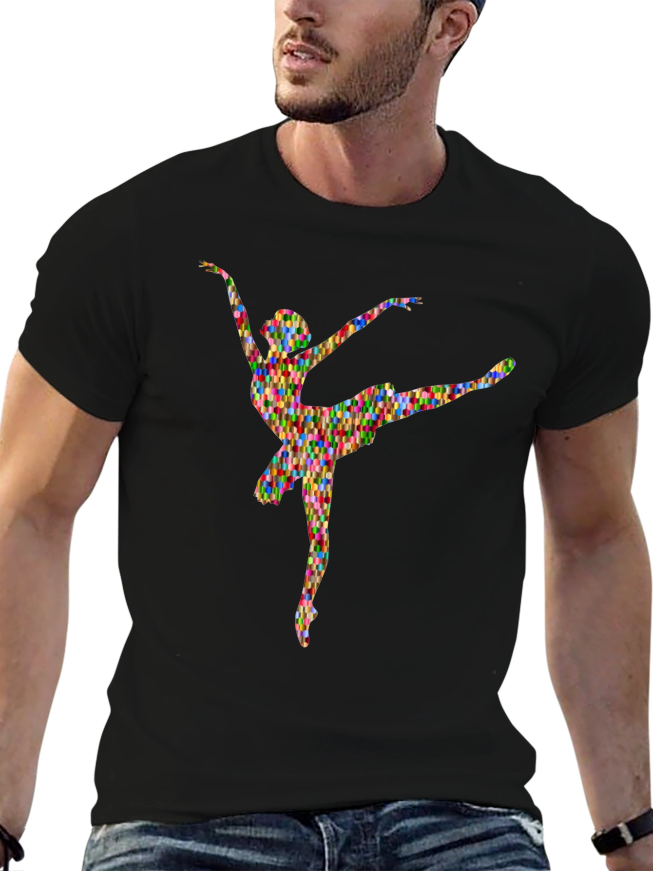 Abstract Ballerina Graphic Tee - Soft Cotton T-Shirt