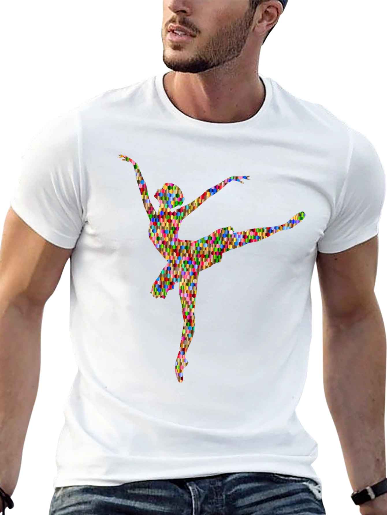 Abstract Ballerina Graphic Tee - Soft Cotton T-Shirt
