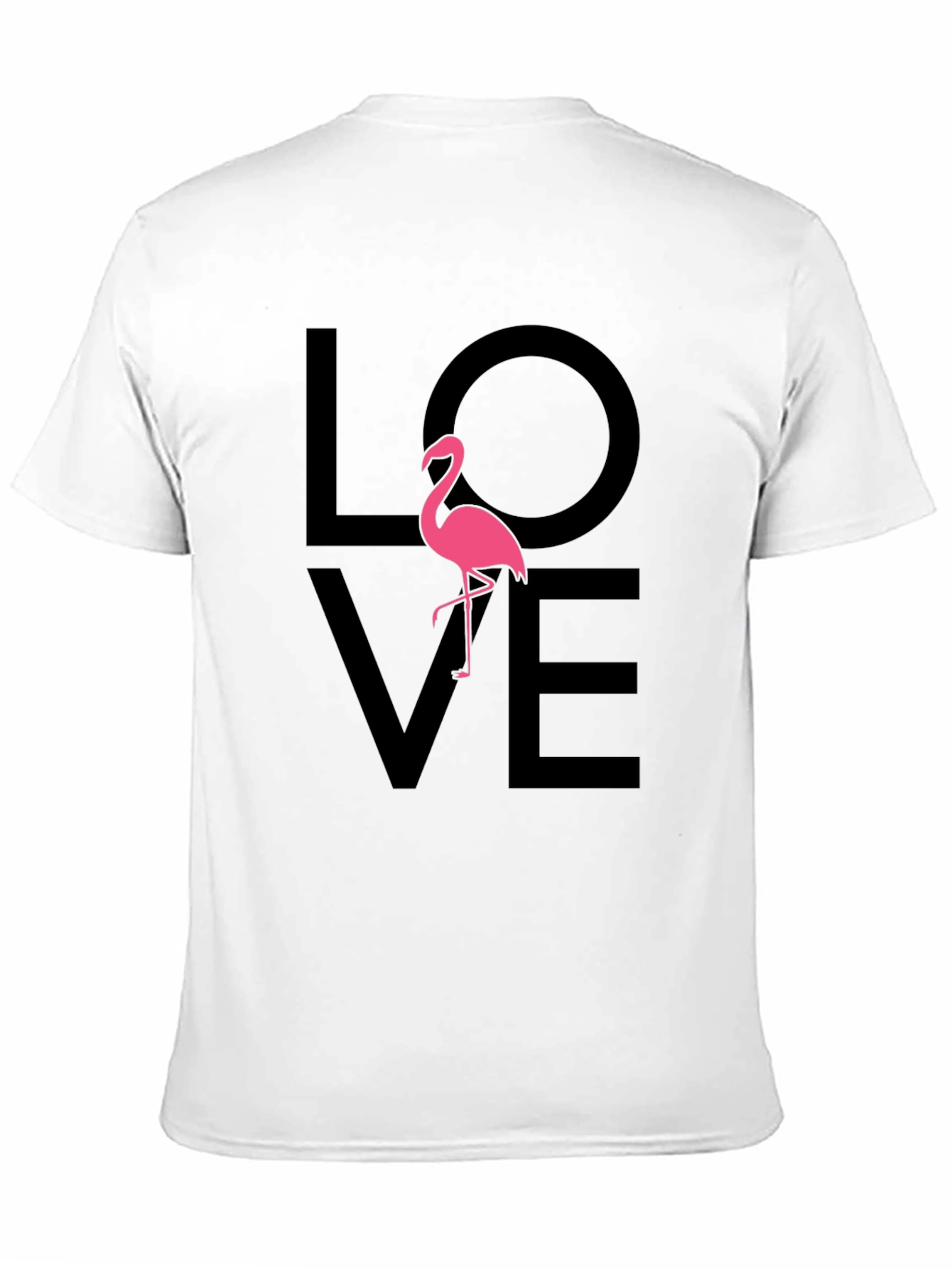 Love Flamingo Graphic Tee - Black Cotton Blend