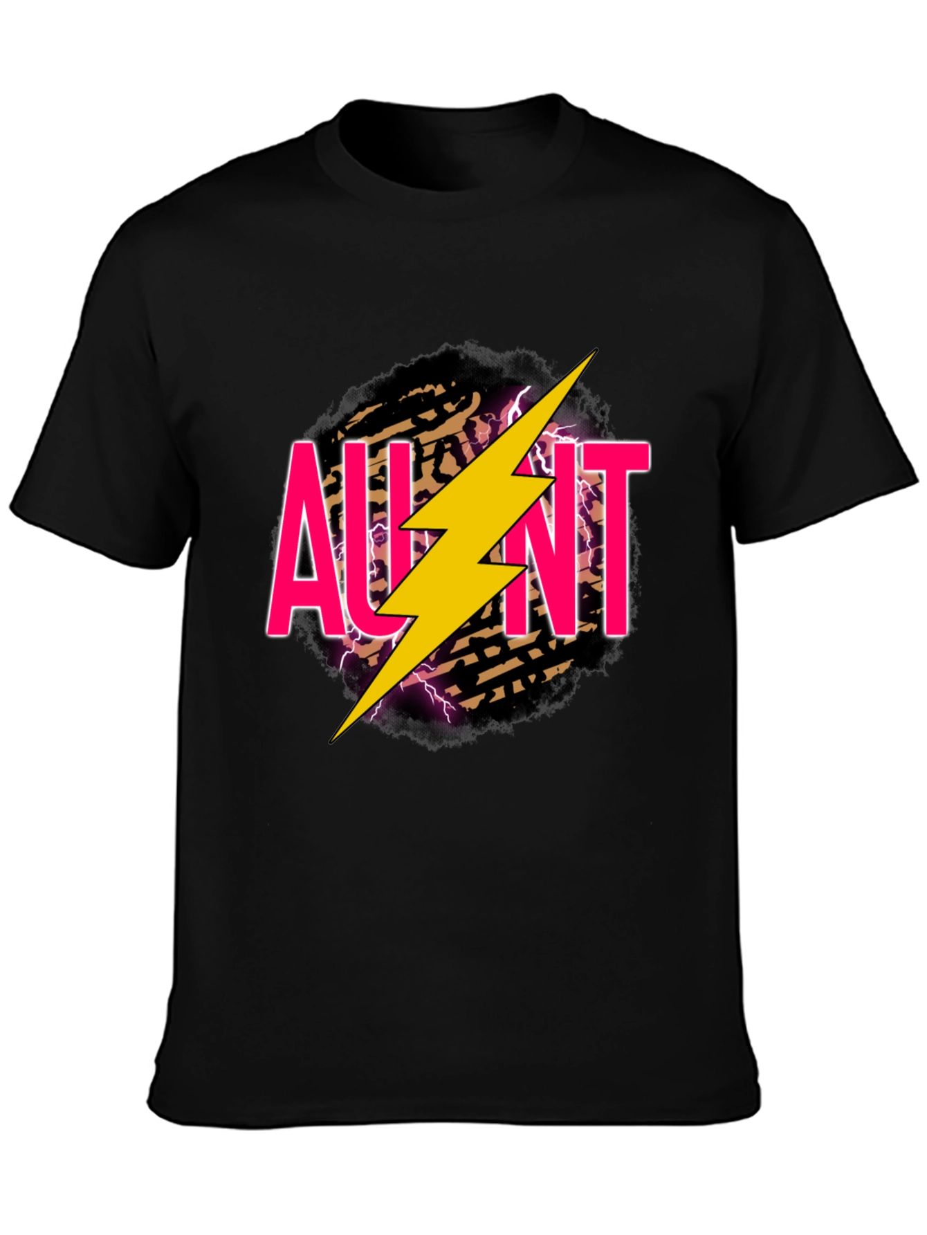 Aunt Lightning Bolt Graphic Tee - Black