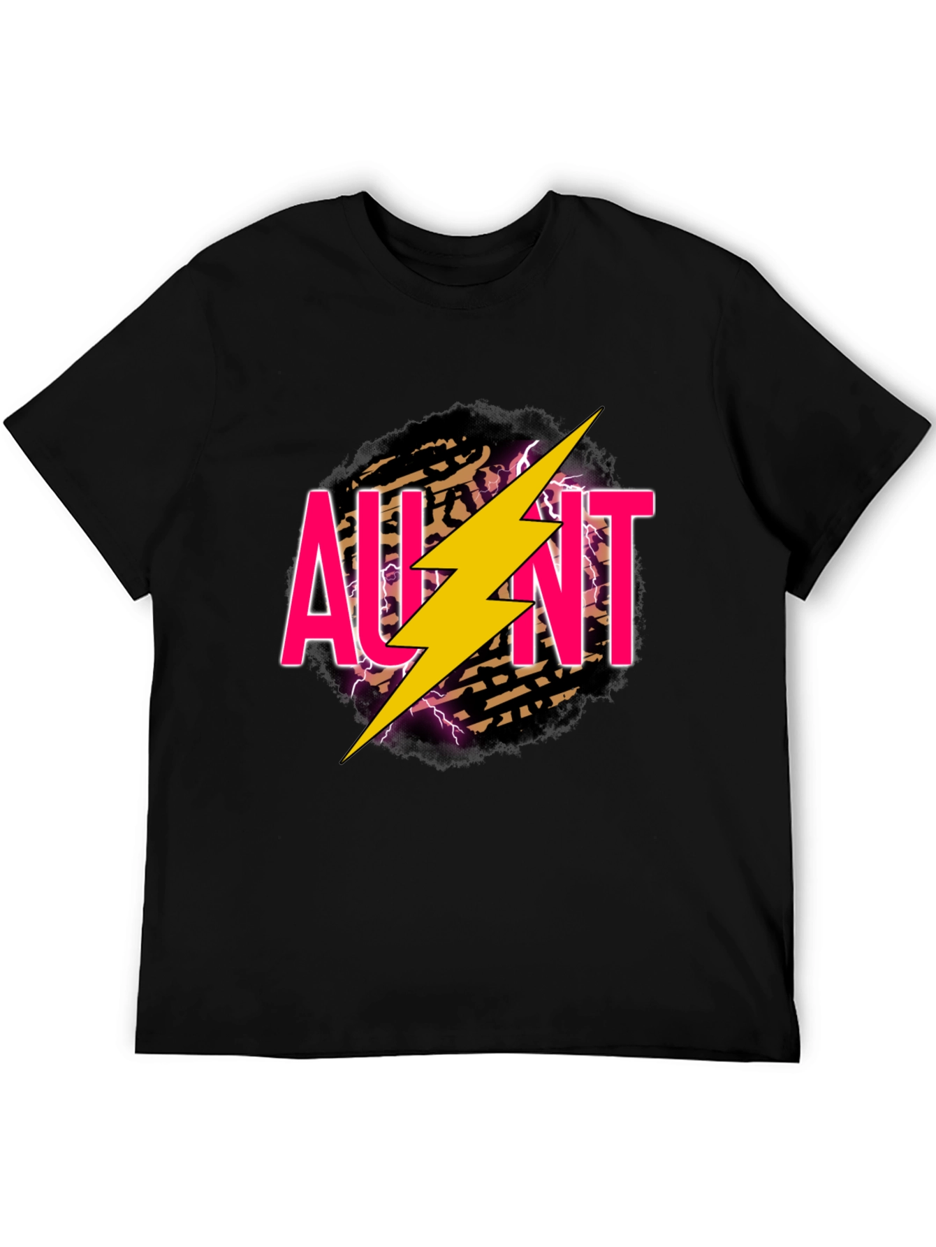 Aunt Lightning Bolt Graphic Tee - Black