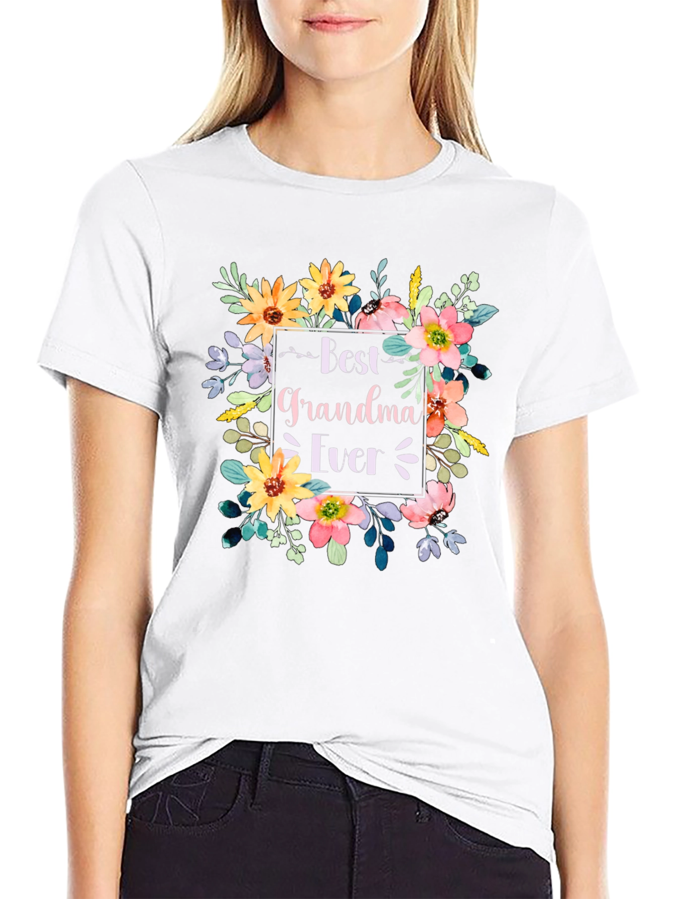 Best Grandma Ever Floral T-Shirt