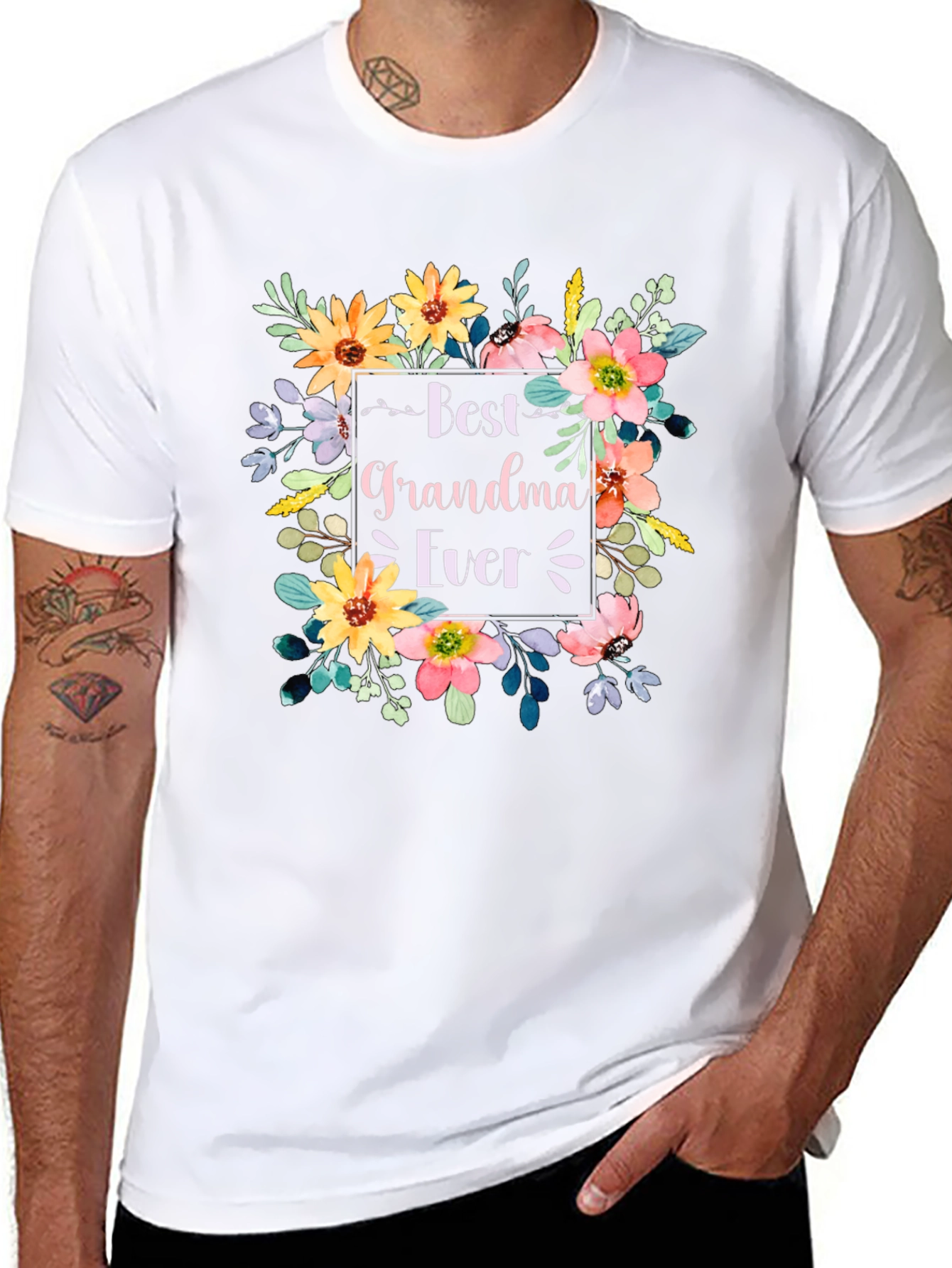 Best Grandma Ever Floral T-Shirt