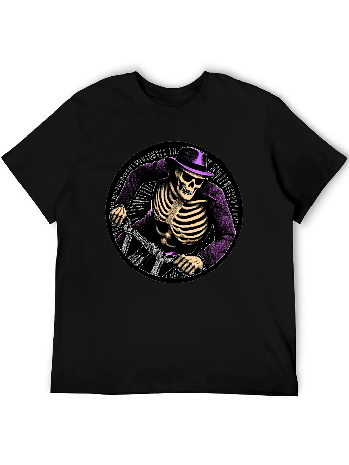 Skeleton Biker T-Shirt - Grim Rider Tee