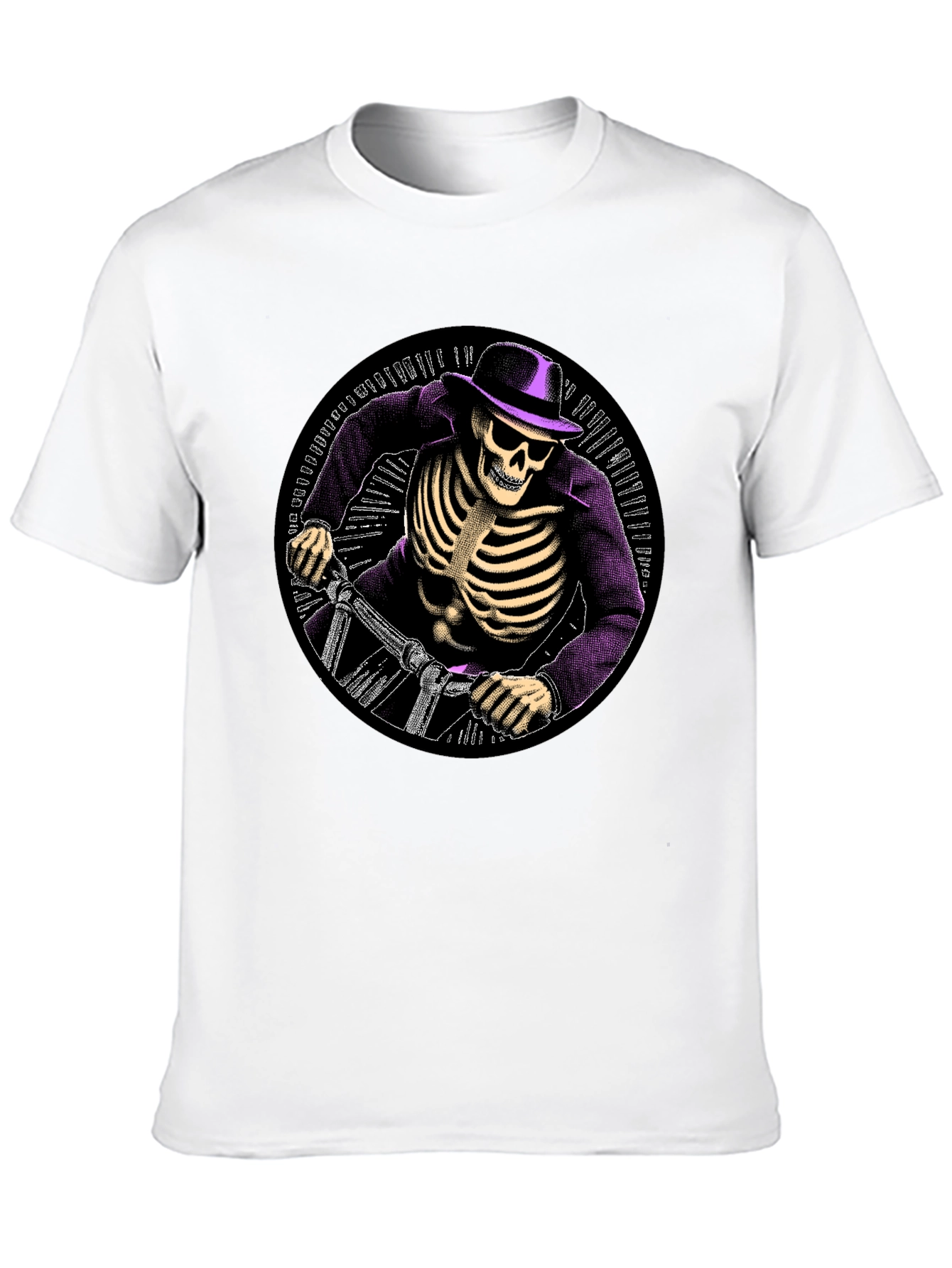 Skeleton Biker T-Shirt - Grim Rider Tee