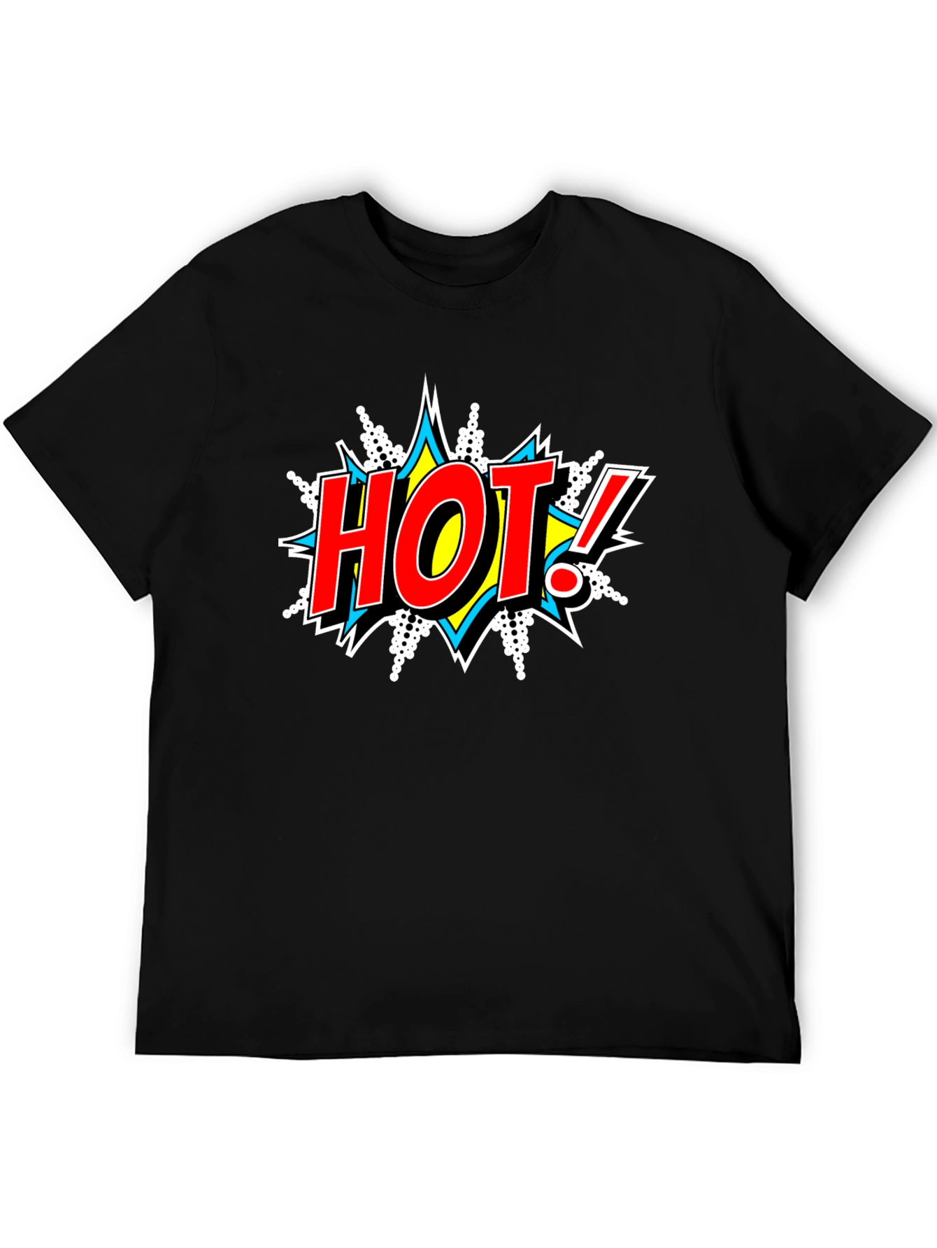 Comic Style HOT! Graphic Black T-Shirt