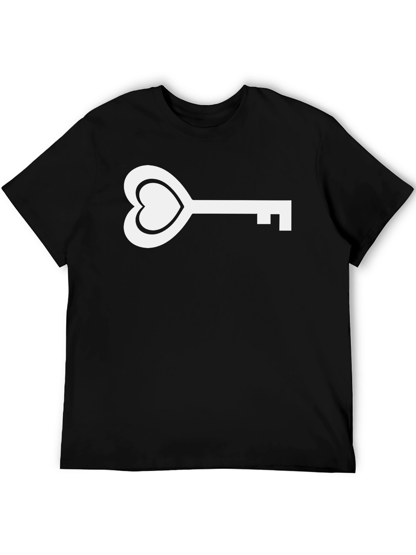 Heart Key Graphic Tee - Modern Black T-Shirt