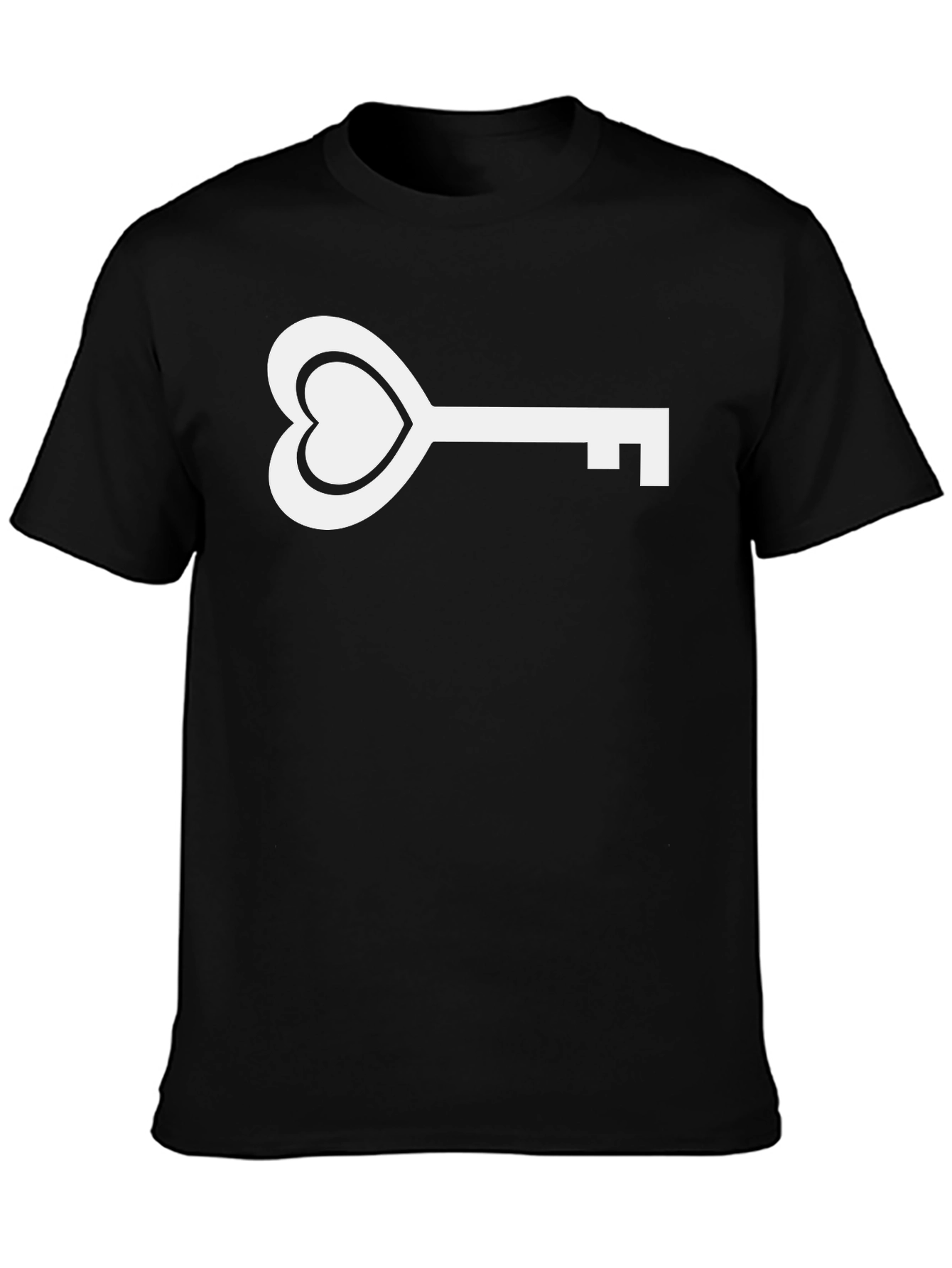 Heart Key Graphic Tee - Modern Black T-Shirt