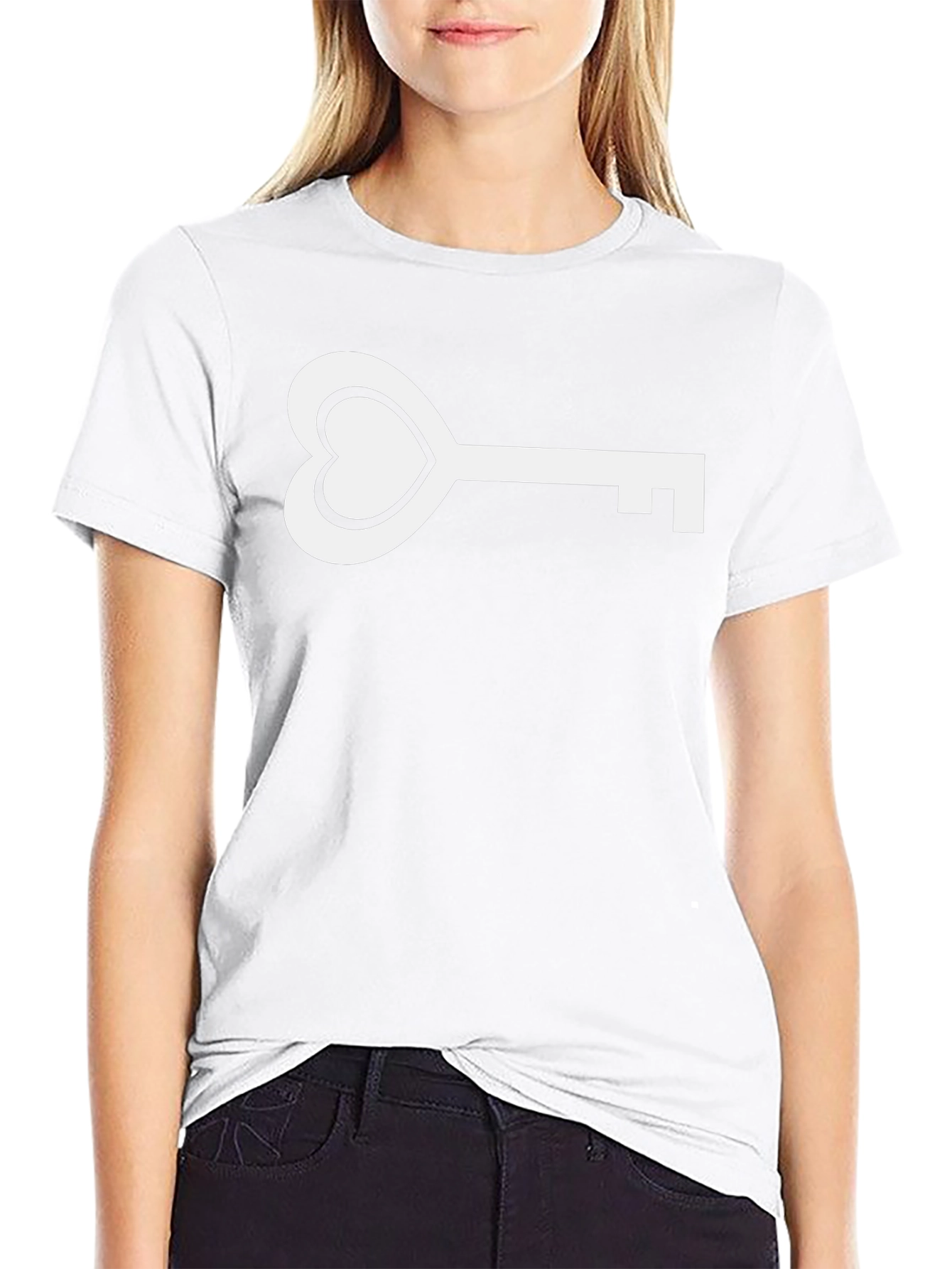 Heart Key Graphic Tee - Modern Black T-Shirt