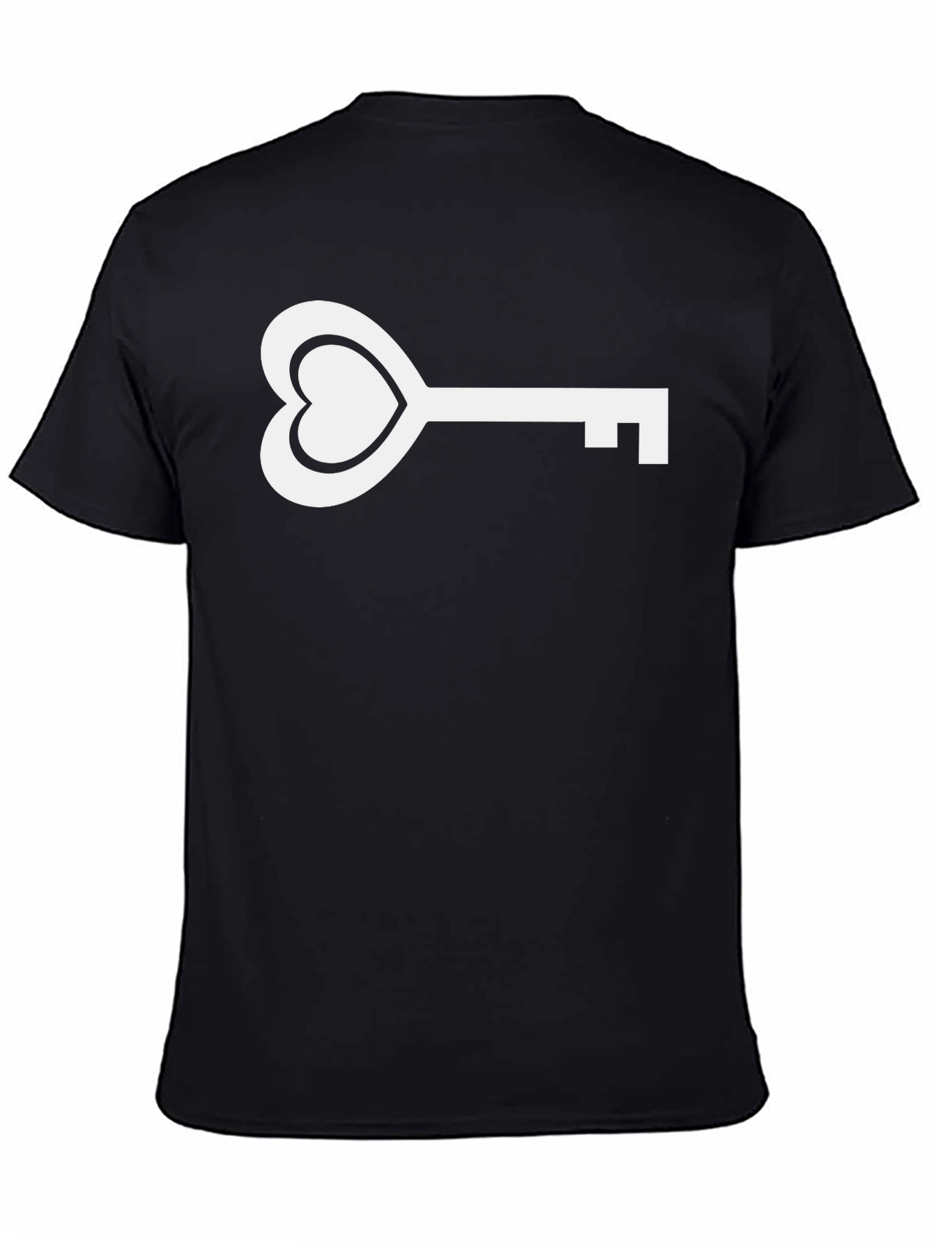 Heart Key Graphic Tee - Modern Black T-Shirt