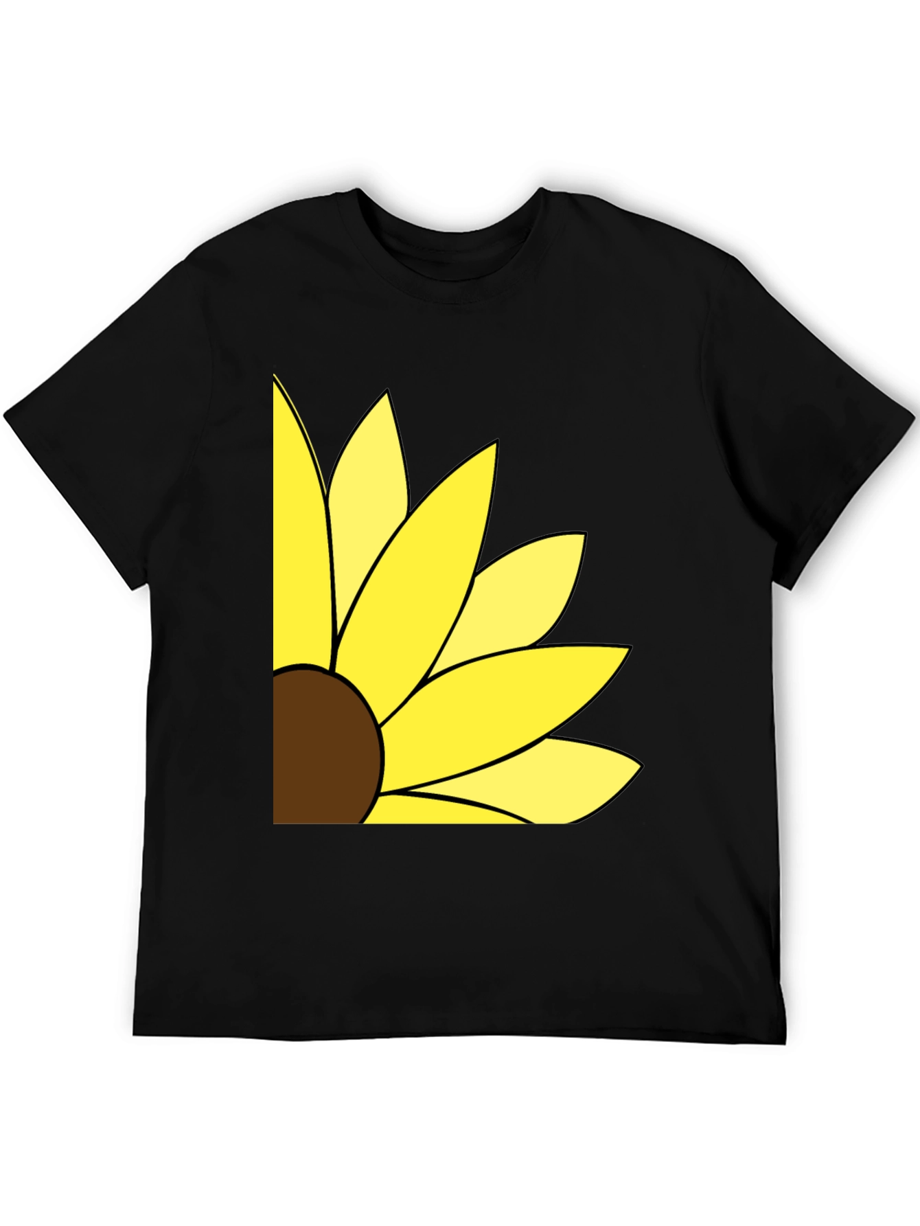 Sunflower Graphic T-Shirt - Black Cotton Blend