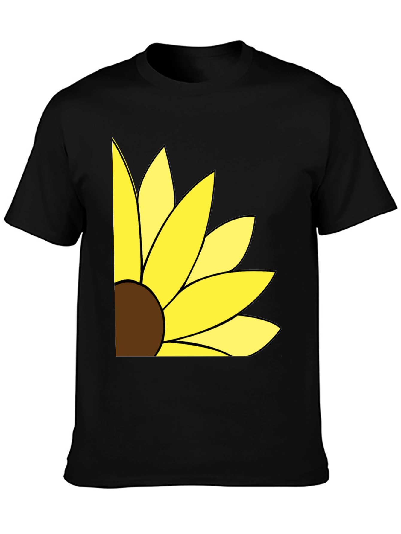 Sunflower Graphic T-Shirt - Black Cotton Blend