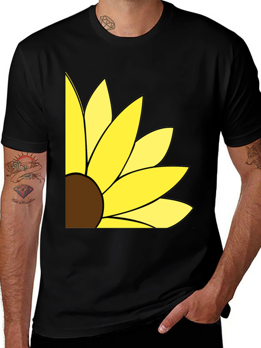 Sunflower Graphic T-Shirt - Black Cotton Blend