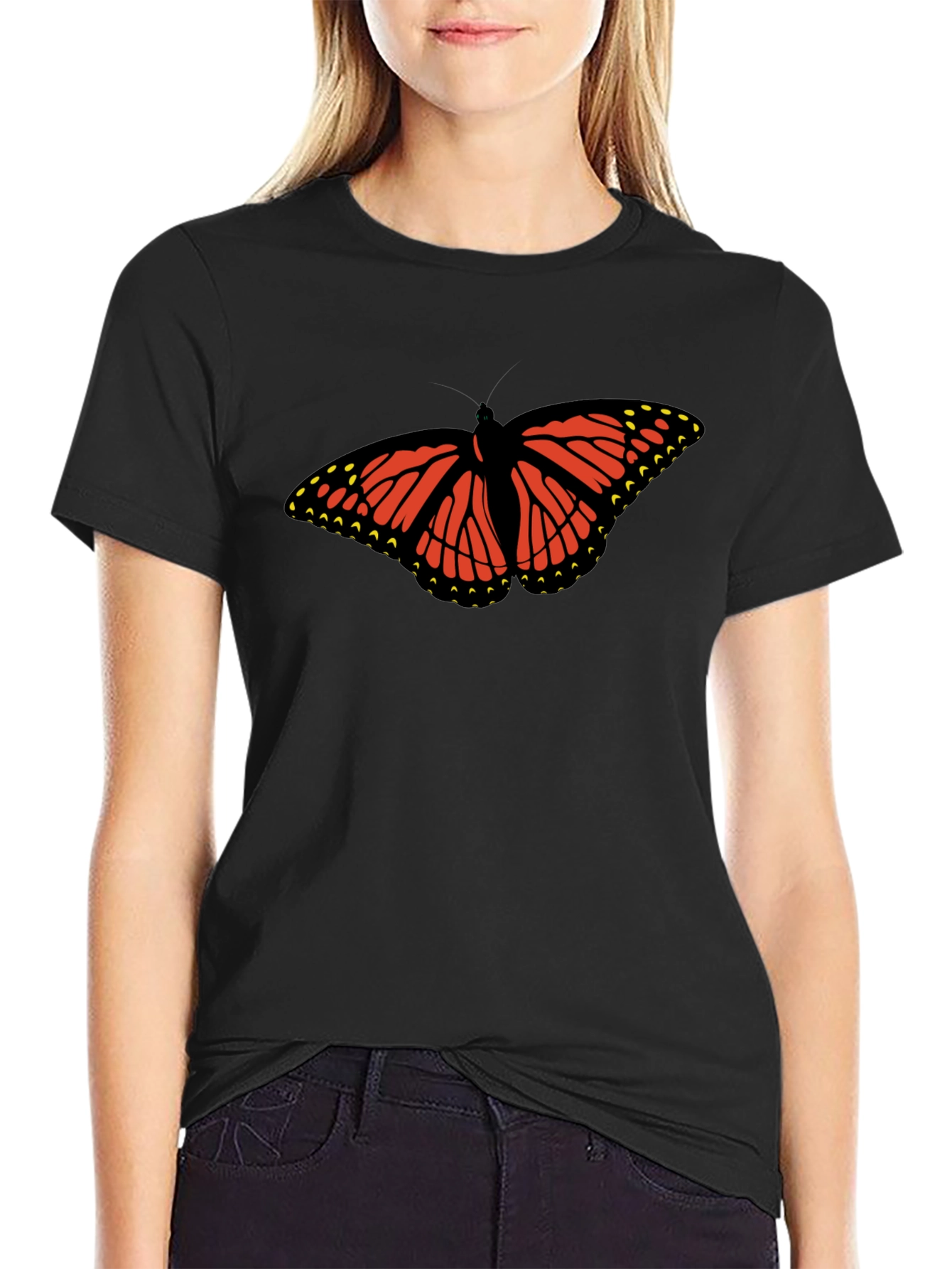 Butterfly Graphic Black T-Shirt