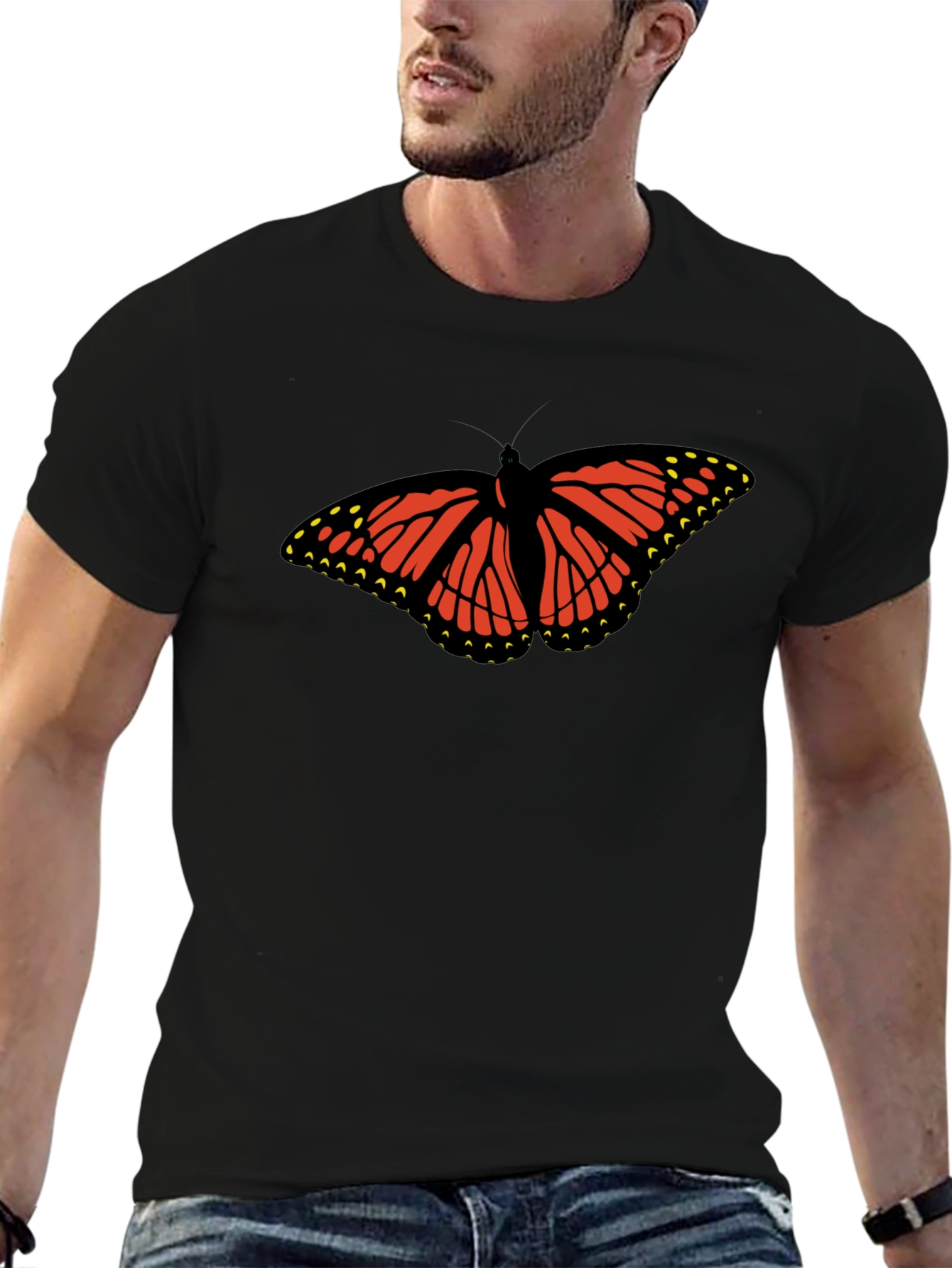 Butterfly Graphic Black T-Shirt