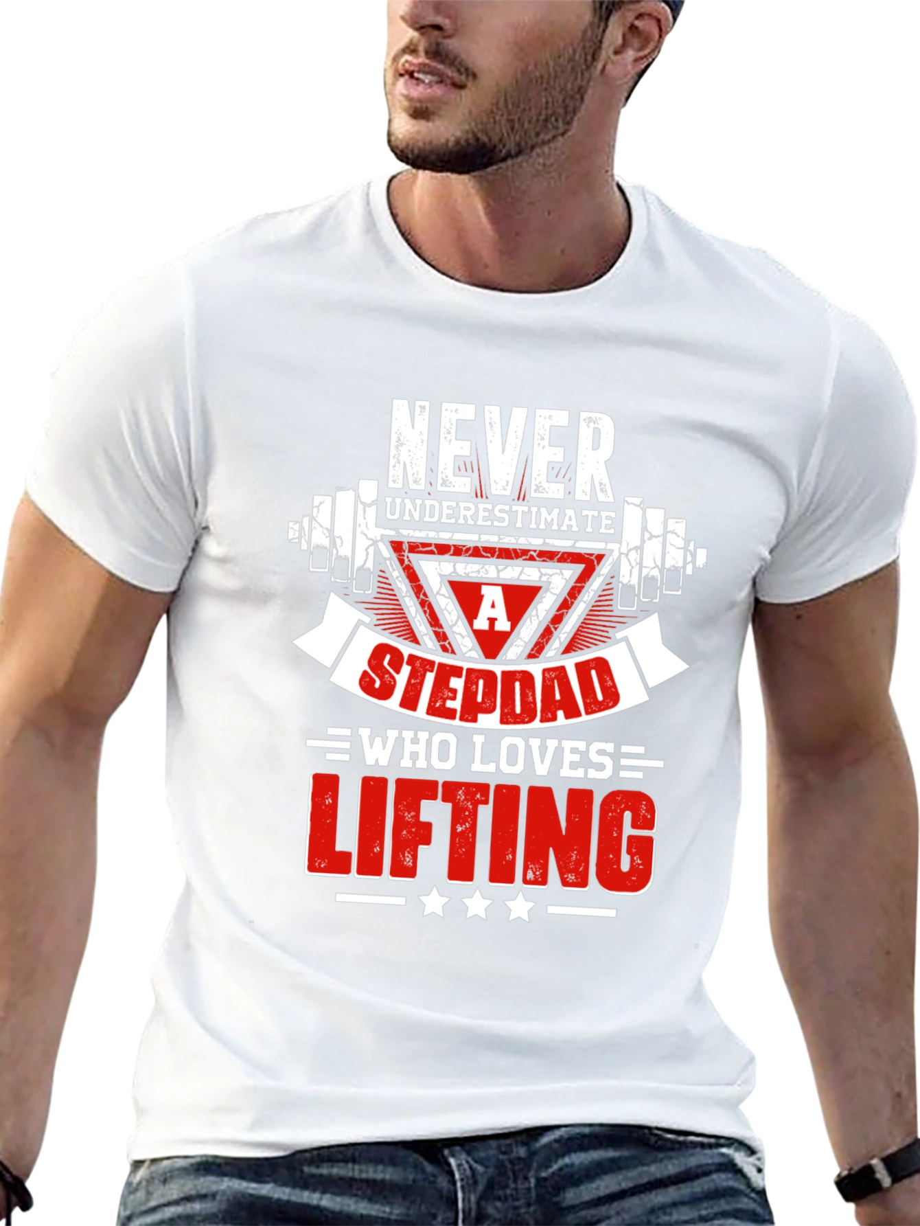 Never Underestimate a Stepdad Who Loves Lifting T-Shirt