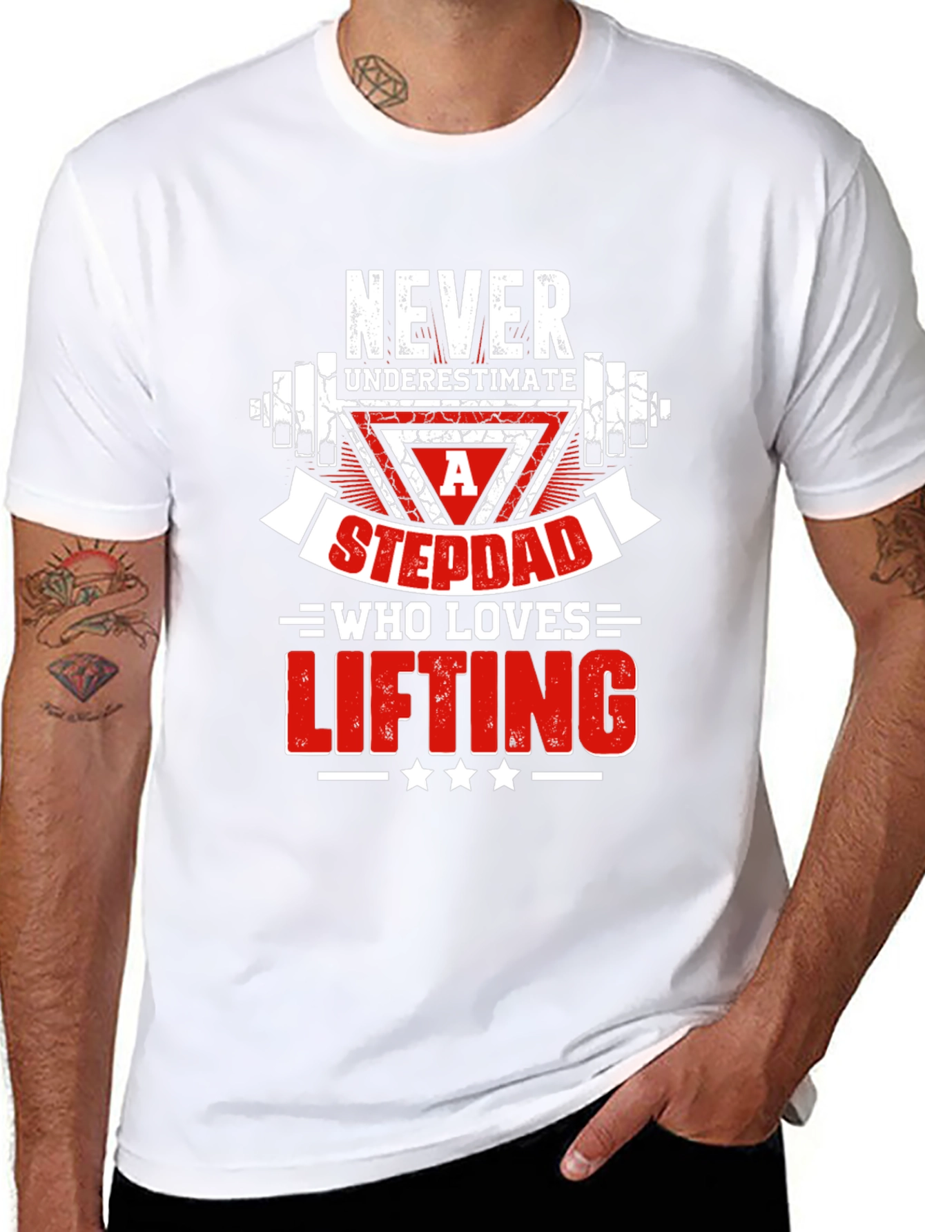 Never Underestimate a Stepdad Who Loves Lifting T-Shirt