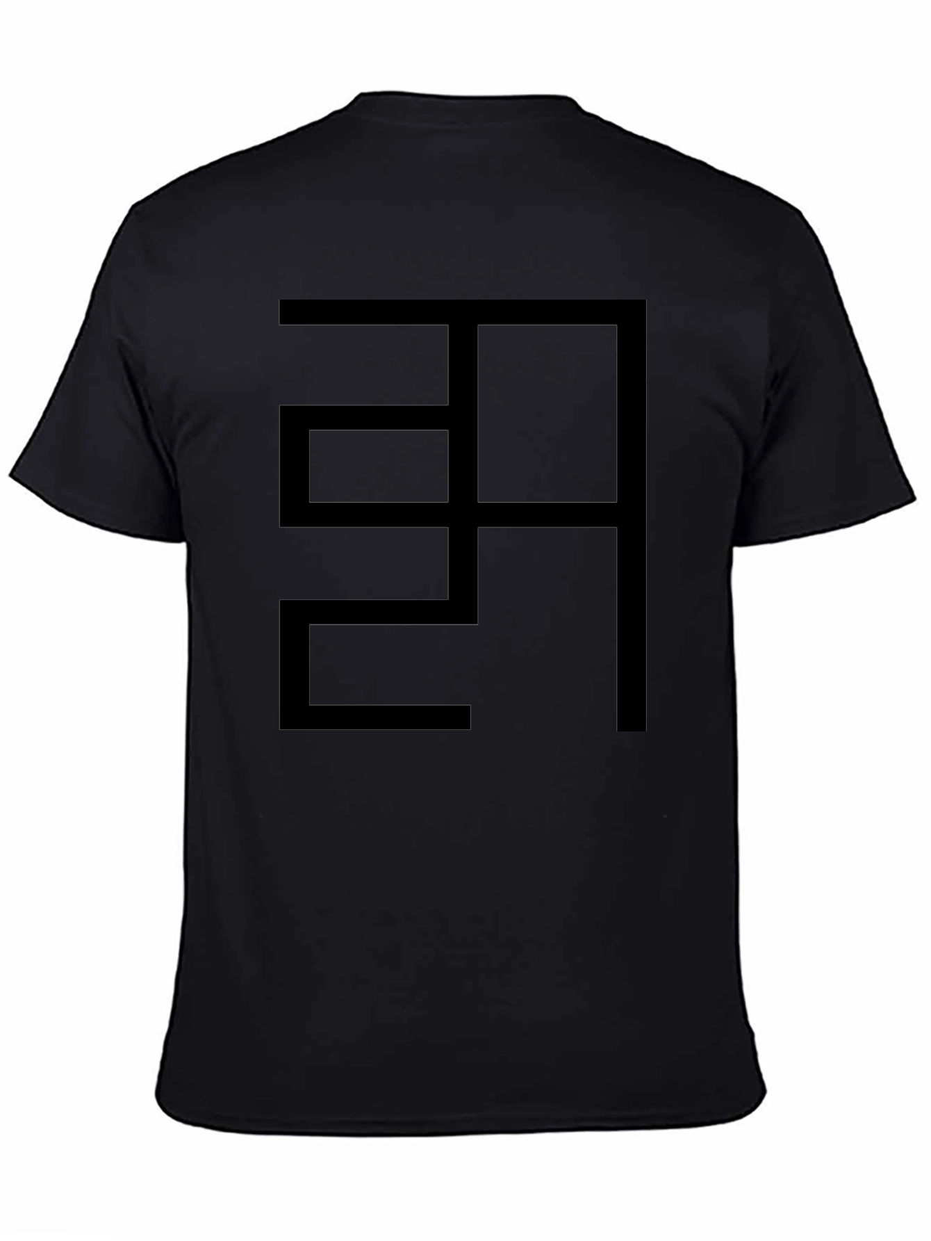Abstract Graphic Black Cotton T-Shirt