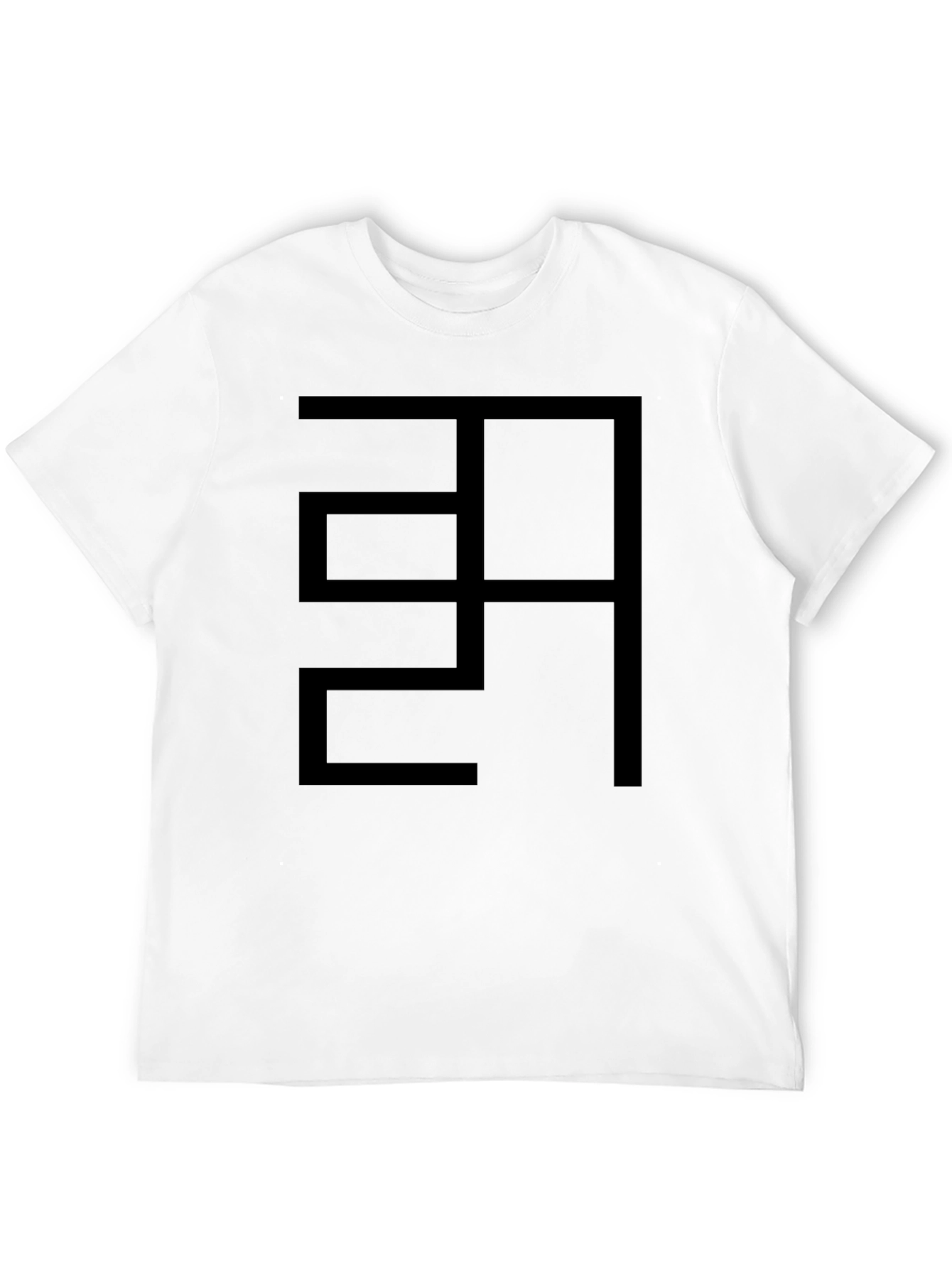 Abstract Graphic Black Cotton T-Shirt