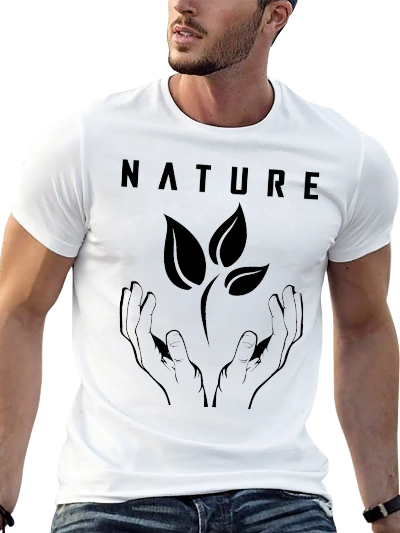 Nature Hands Graphic Tee - Eco Friendly Design