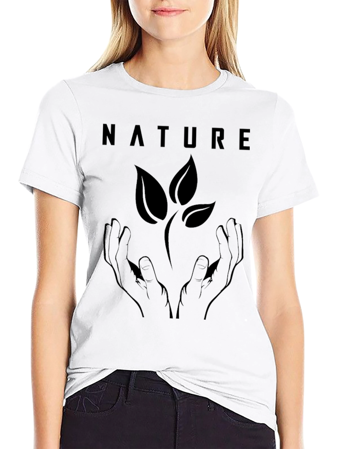 Nature Hands Graphic Tee - Eco Friendly Design