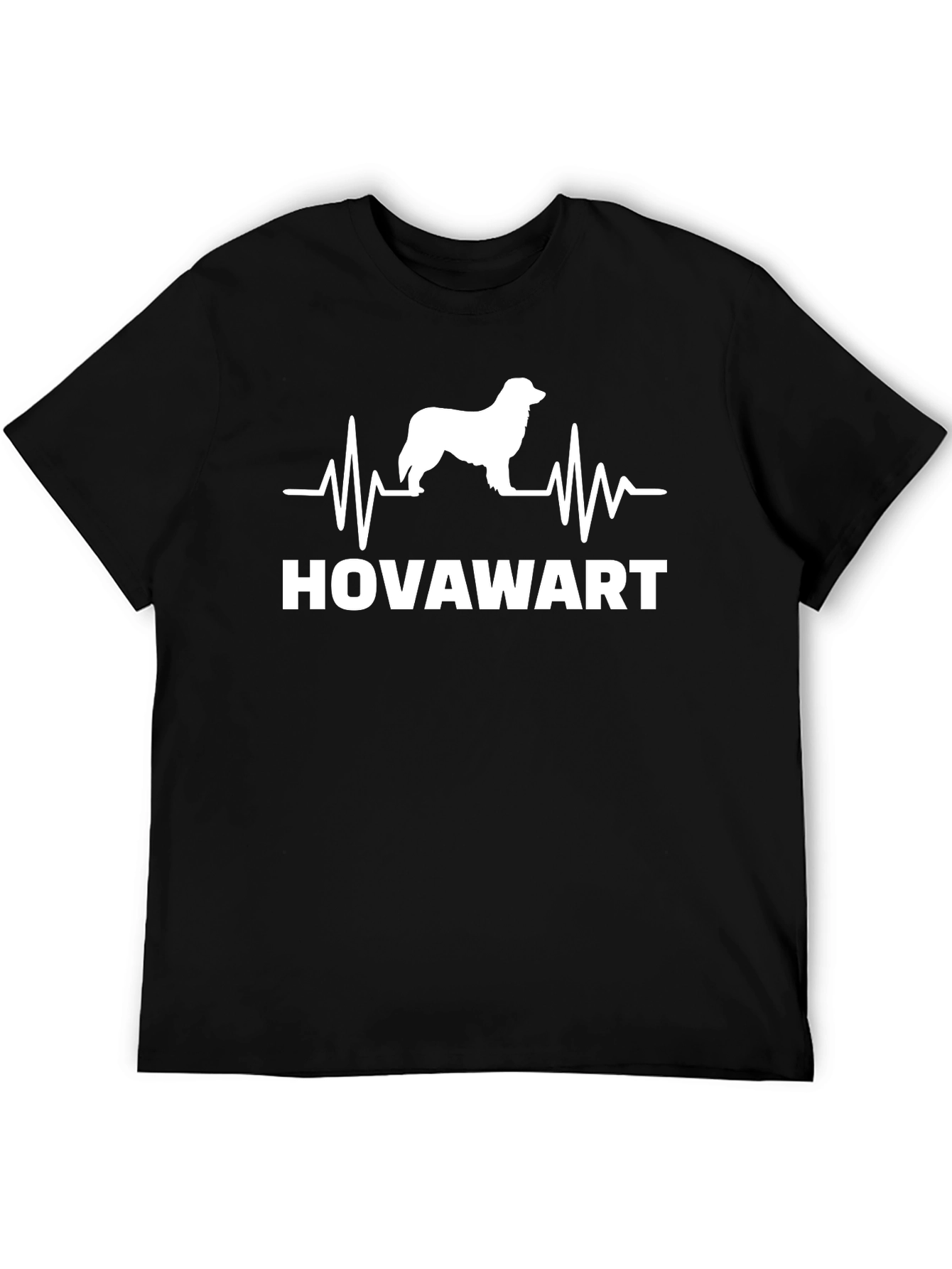 Hovawart Dog Breed Heartbeat T-Shirt - Black