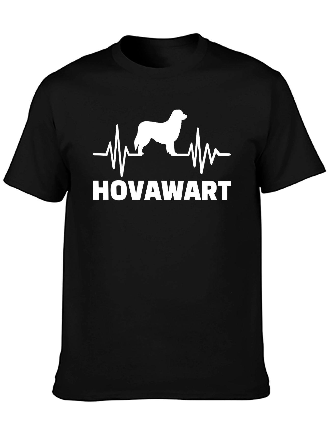 Hovawart Dog Breed Heartbeat T-Shirt - Black