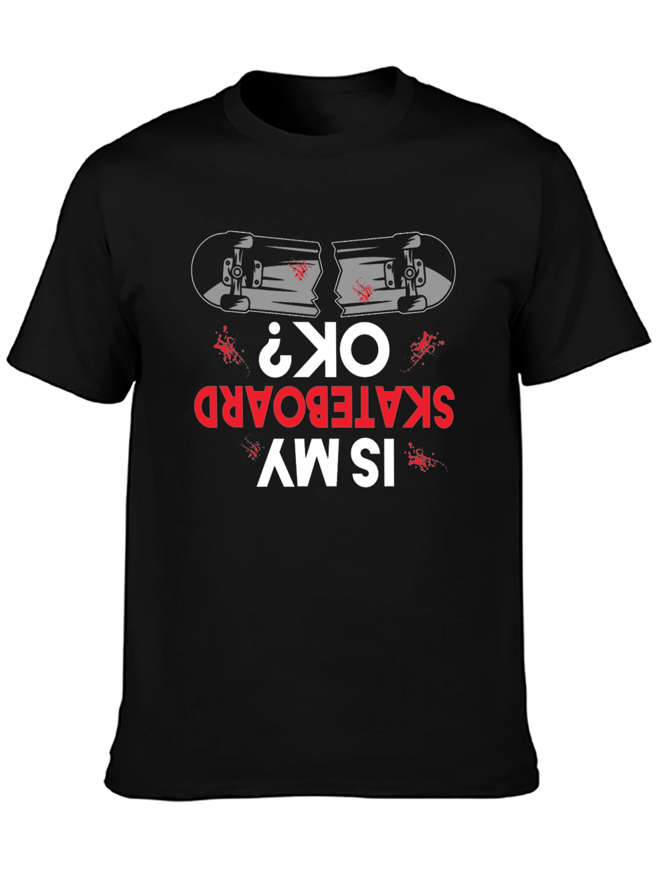 Broken Skateboard Graphic Tee - Humorous Skateboarding T-Shirt