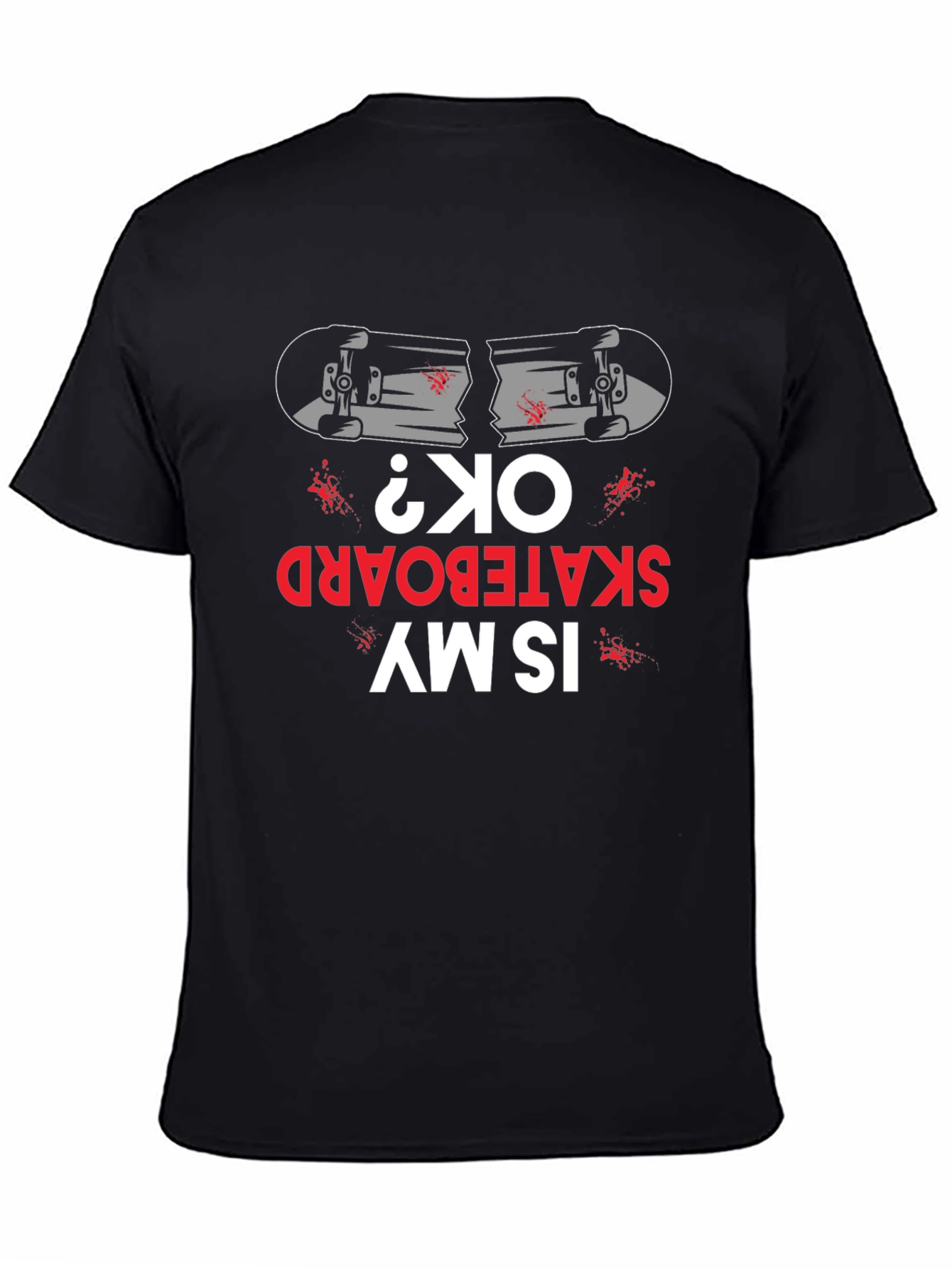Broken Skateboard Graphic Tee - Humorous Skateboarding T-Shirt