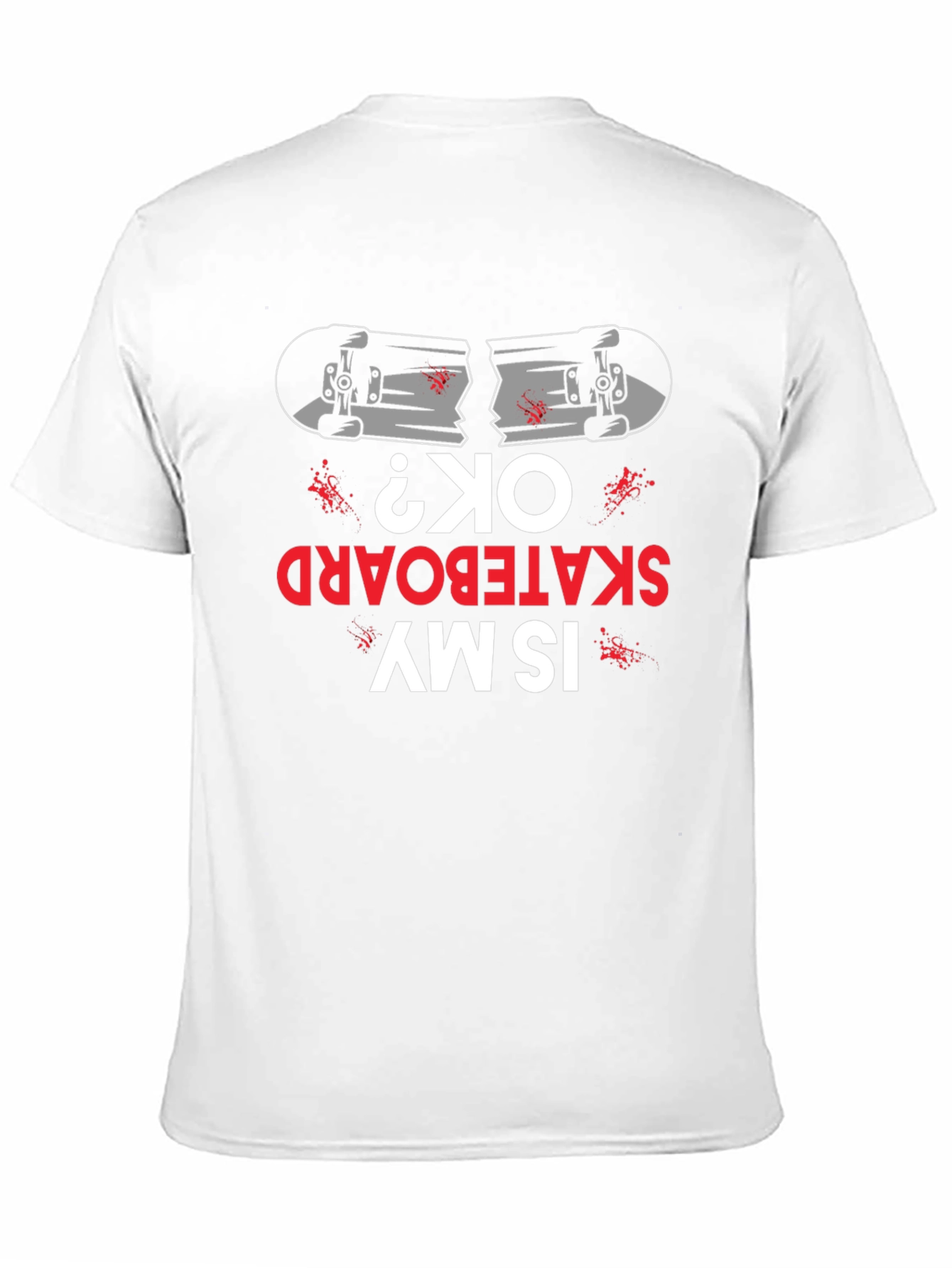 Broken Skateboard Graphic Tee - Humorous Skateboarding T-Shirt