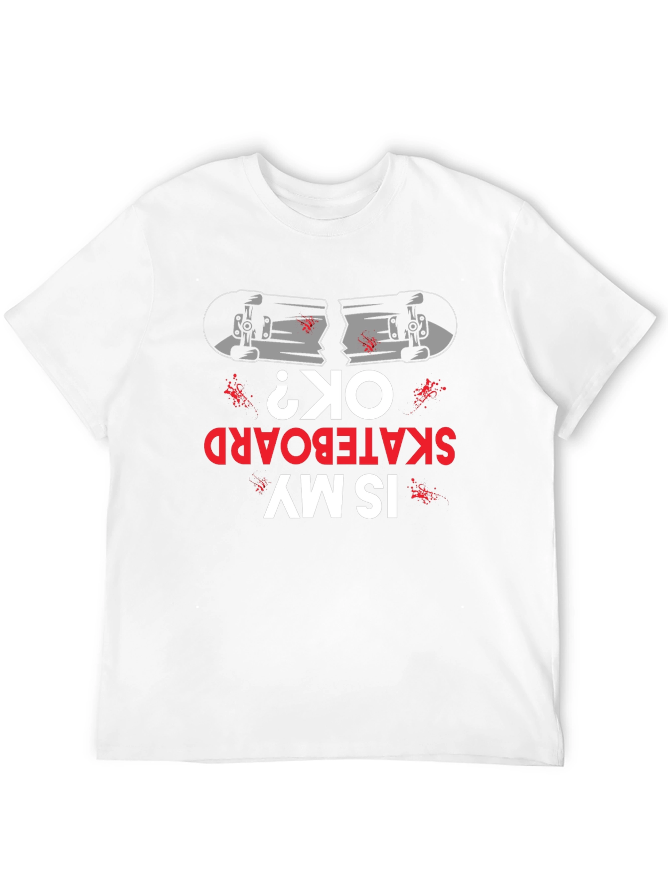 Broken Skateboard Graphic Tee - Humorous Skateboarding T-Shirt