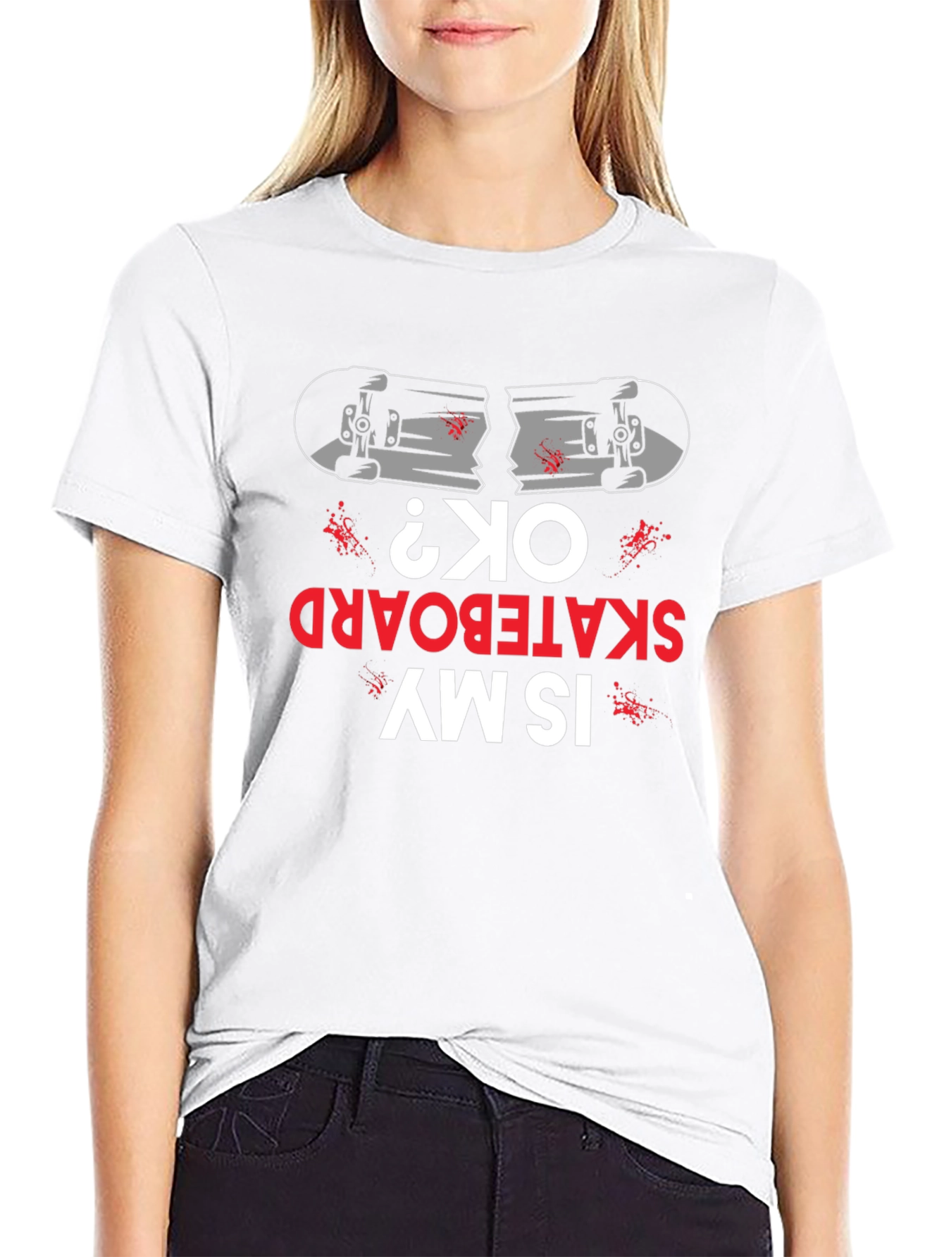 Broken Skateboard Graphic Tee - Humorous Skateboarding T-Shirt