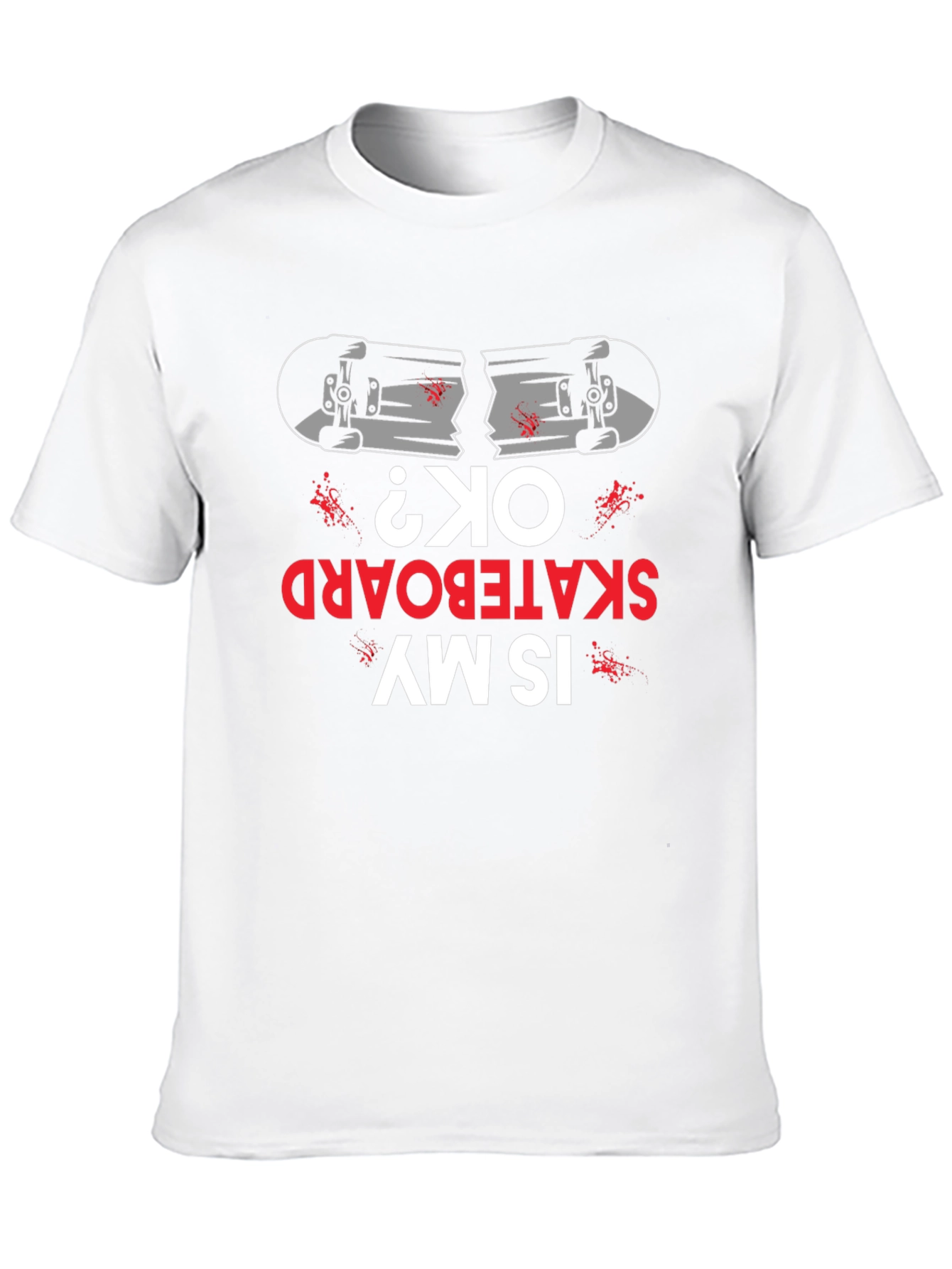 Broken Skateboard Graphic Tee - Humorous Skateboarding T-Shirt