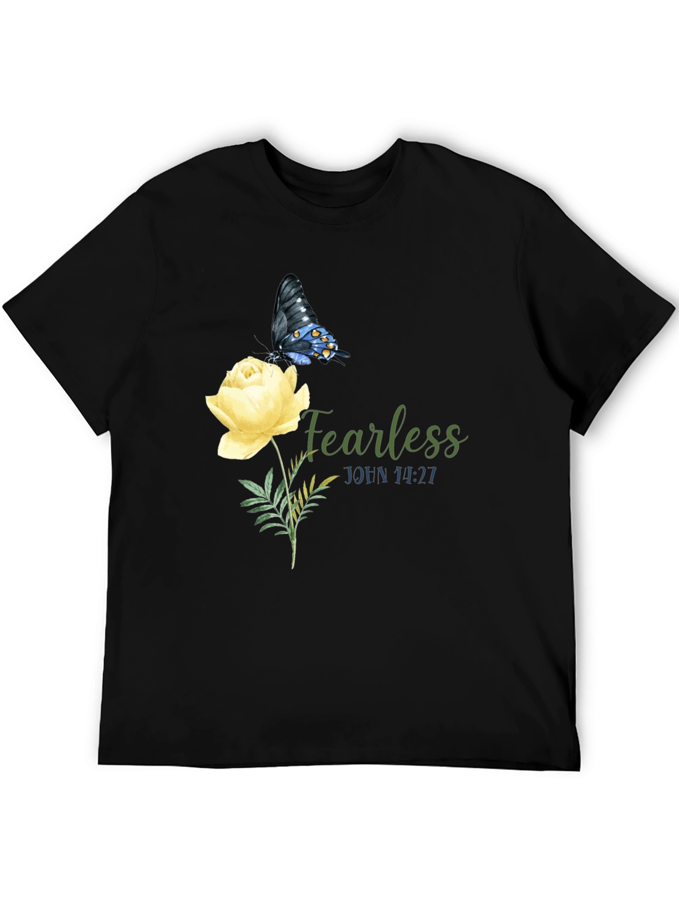 Fearless Butterfly & Rose Graphic Tee